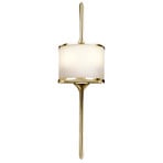 Mona IP44 LED wall light, height 55.9 cm, brass