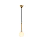 Hanglamp King, goud/opaal, glas, Ø 15 cm, E14