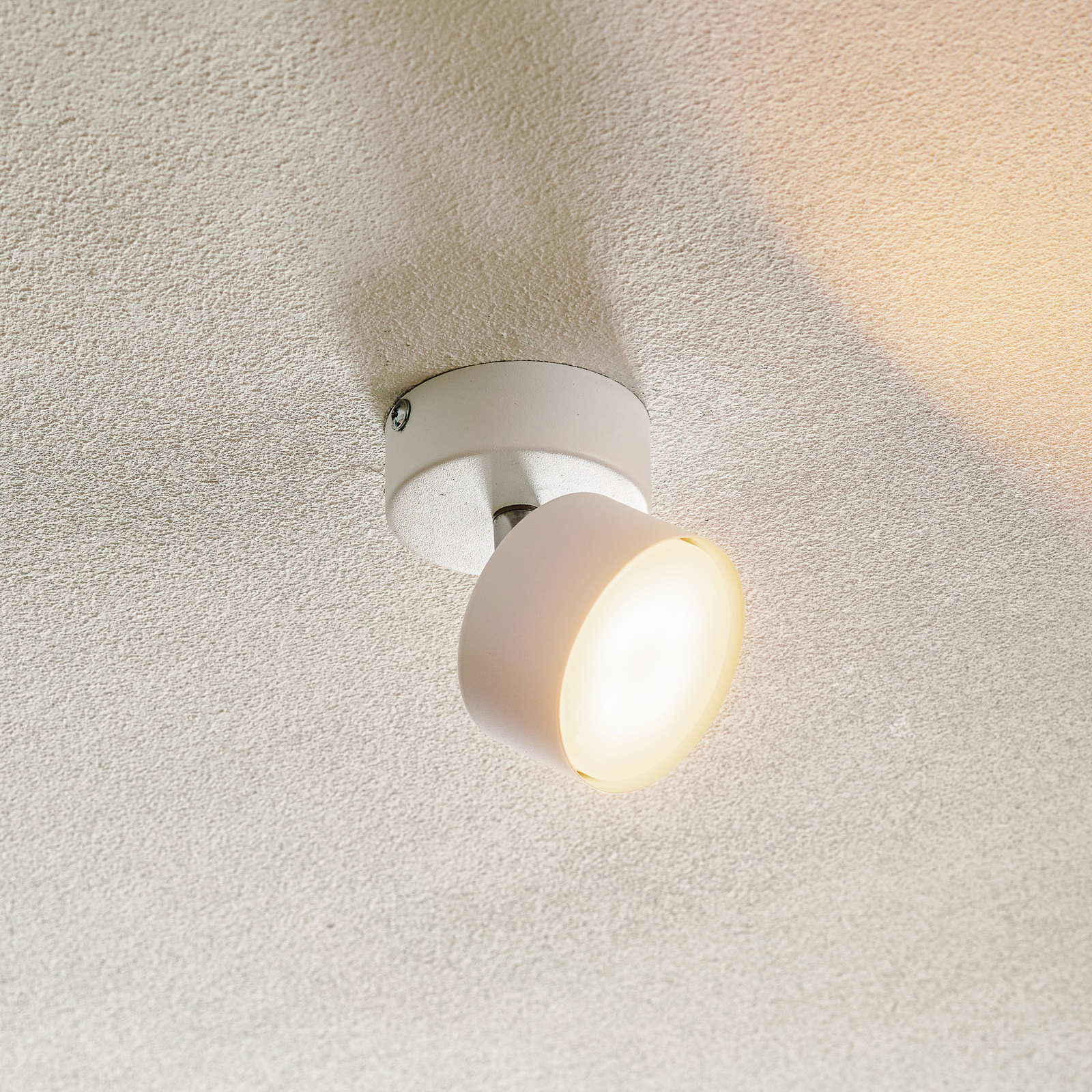 Clark ceiling spotlight, one-bulb, white