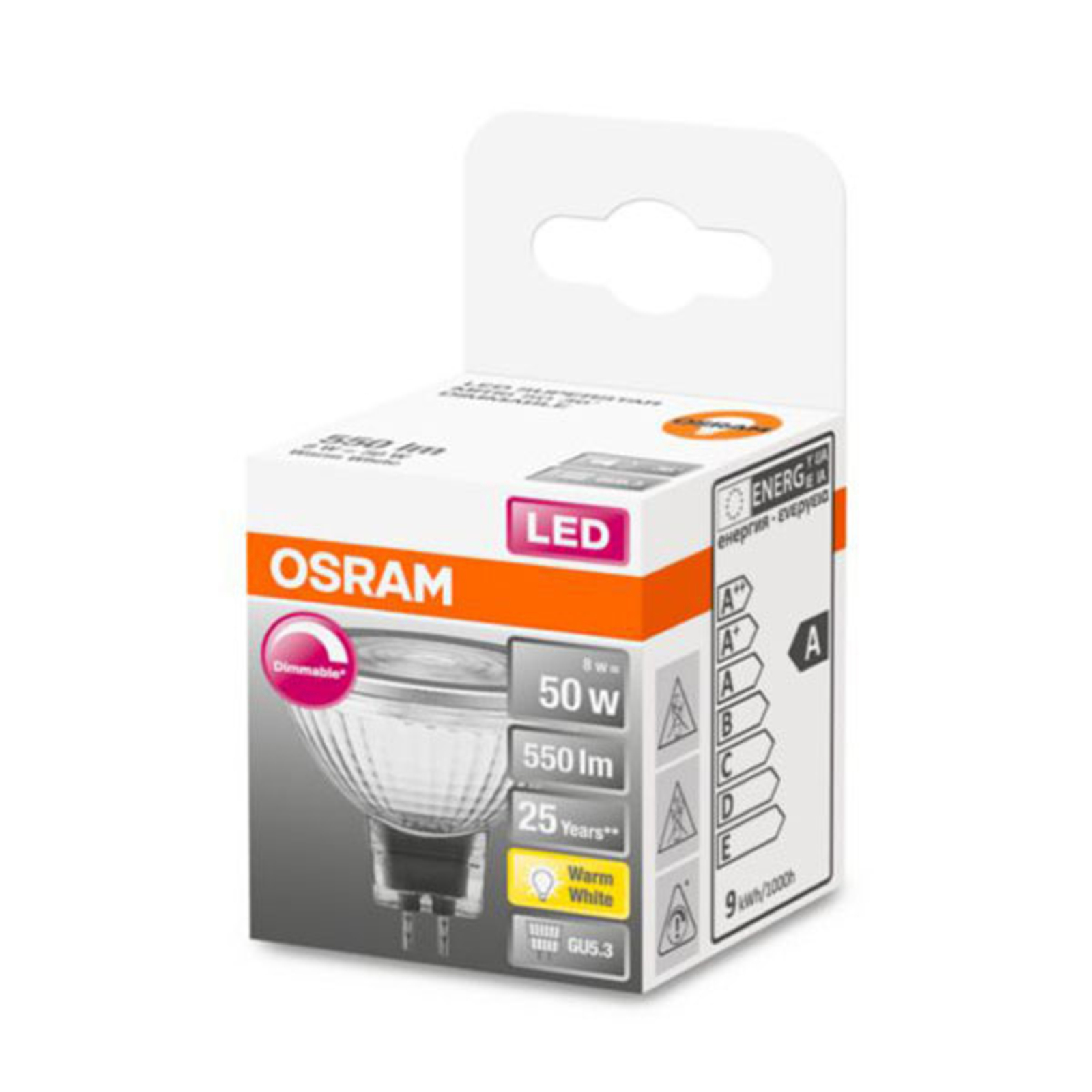 OSRAM LED-reflektor GU5.3 8 W 927 36° dæmpes | Lampegiganten.dk