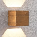 Aplique de pared LED Benicio de Lindby, 11 cm, angular, madera