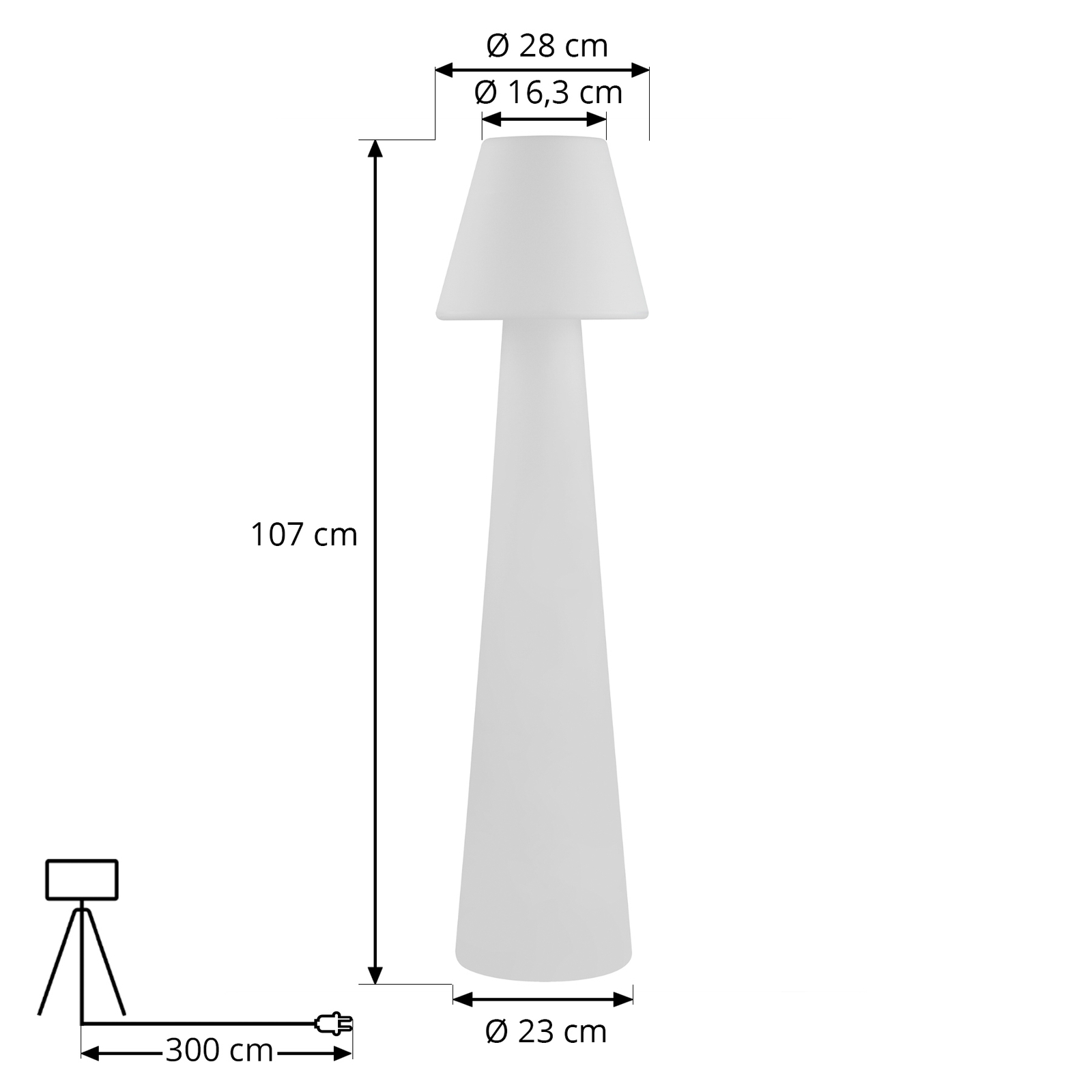 Lucande Gauri terasové světlo, IP65, 110 cm