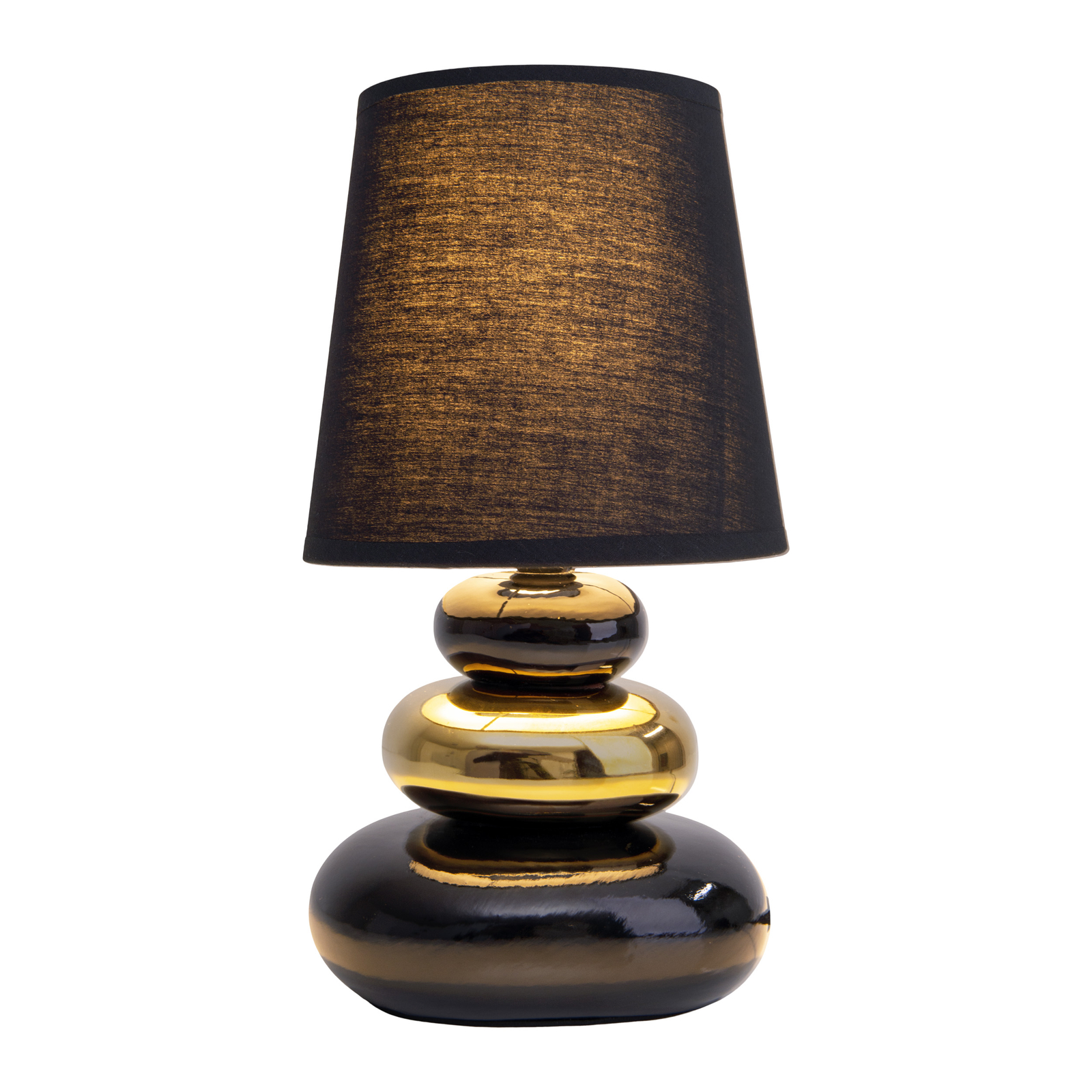 Настолна лампа Stoney, керамична основа и текстилен абажур