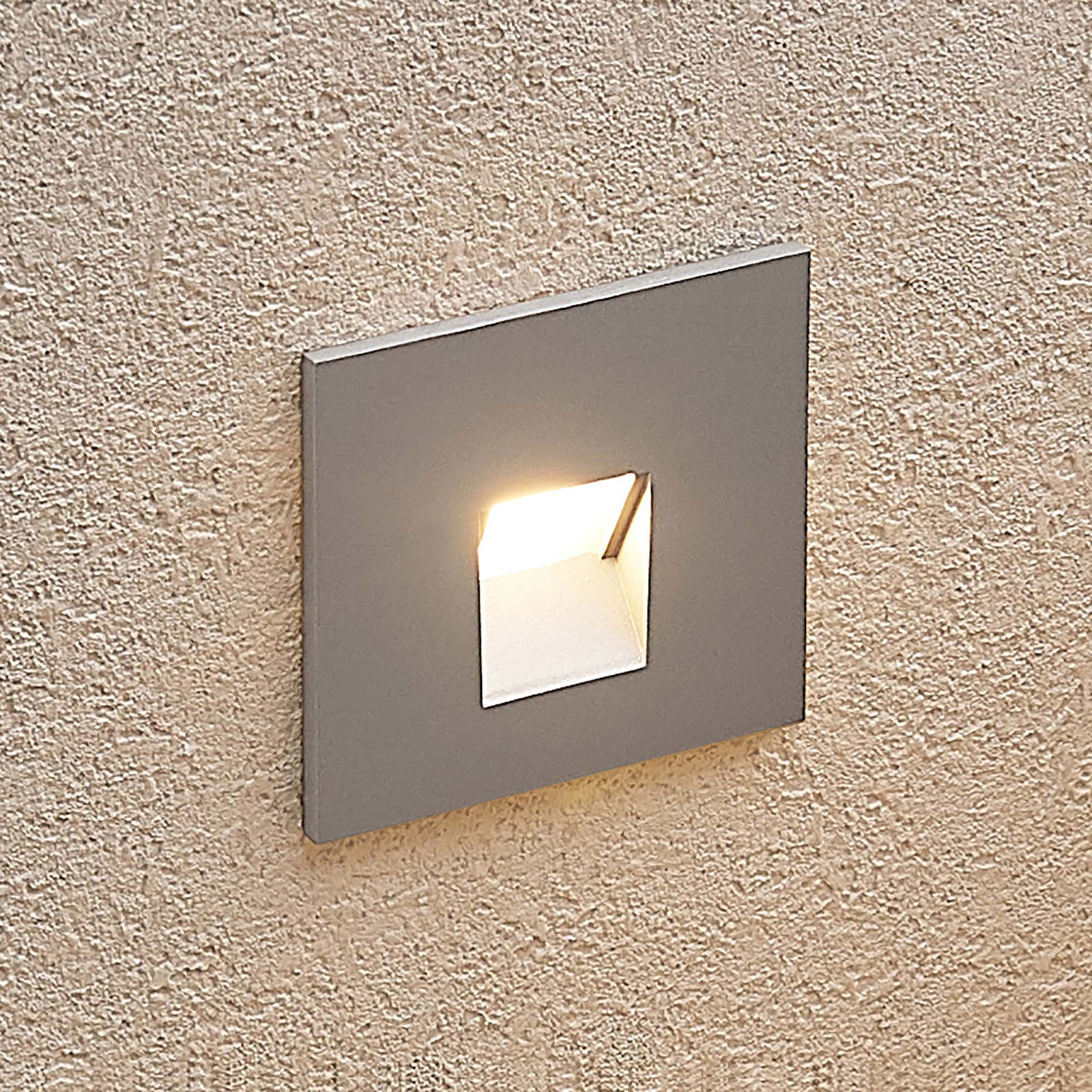 Arcchio Vexi LED-Einbaulampe, eckig, silbergrau