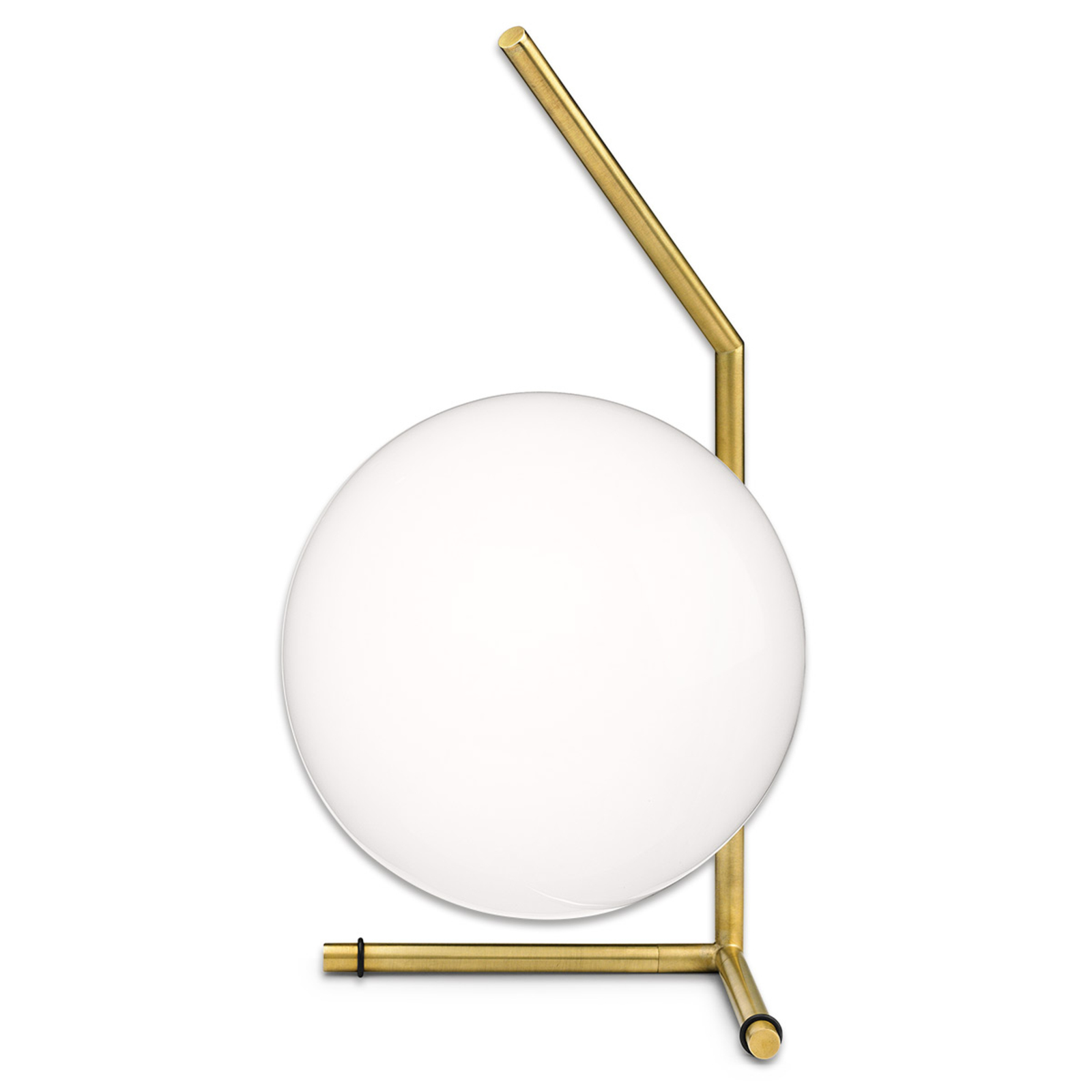 Flos IC T1 Attractive Table Lamp by FLOS, for Living / Dining Room, brushed brass, opal white, E14, 60 W, energy efficiency: A++, H: 38.1 cm