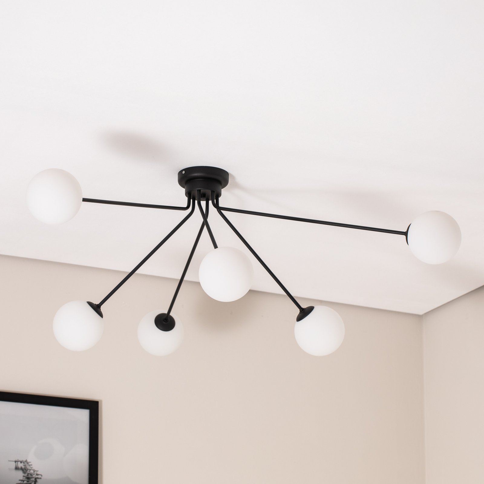 Ceiling light 1082PL_K1, 6-bulb, black
