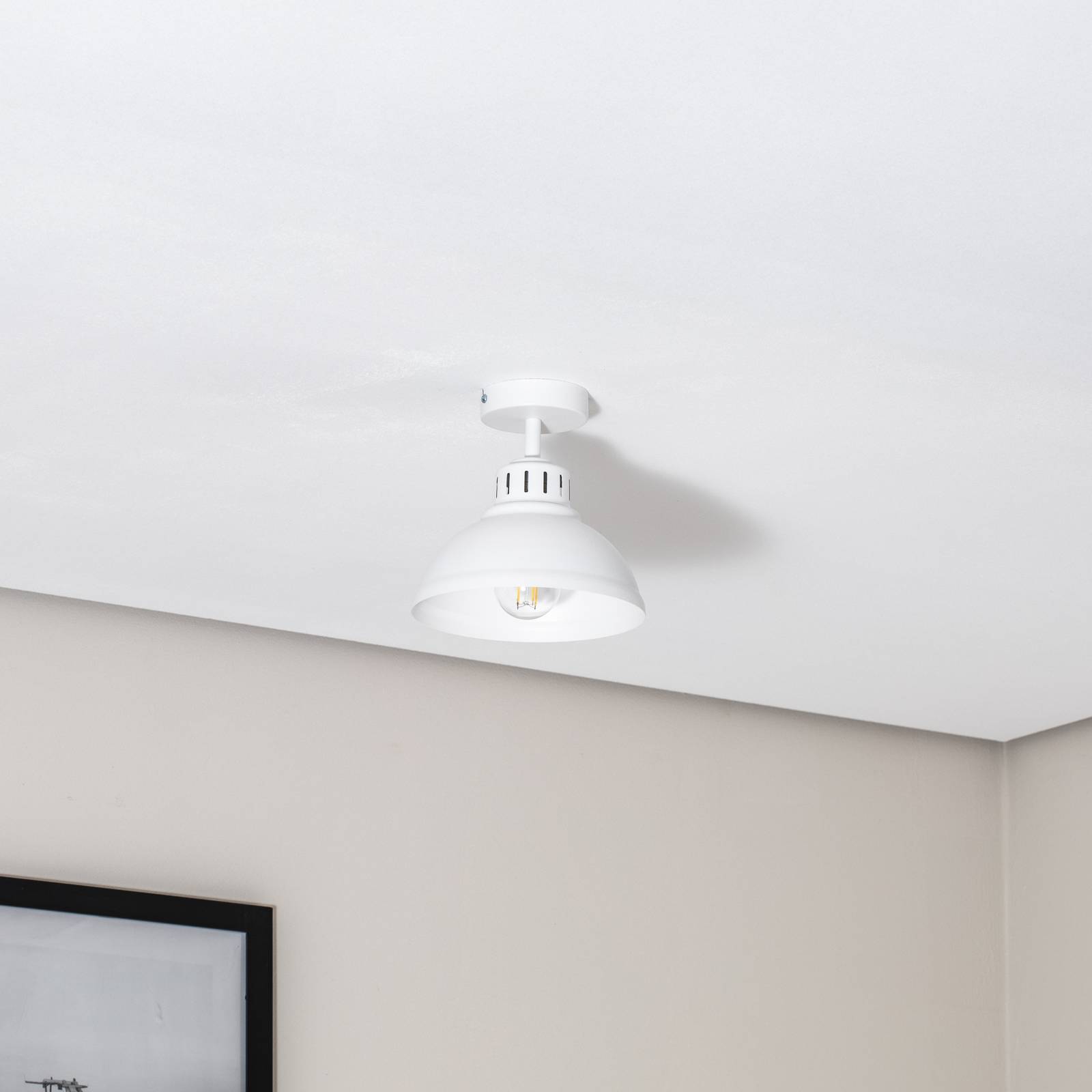 Lampa sufitowa Sven, 1-punktowa, biały, stal, E27