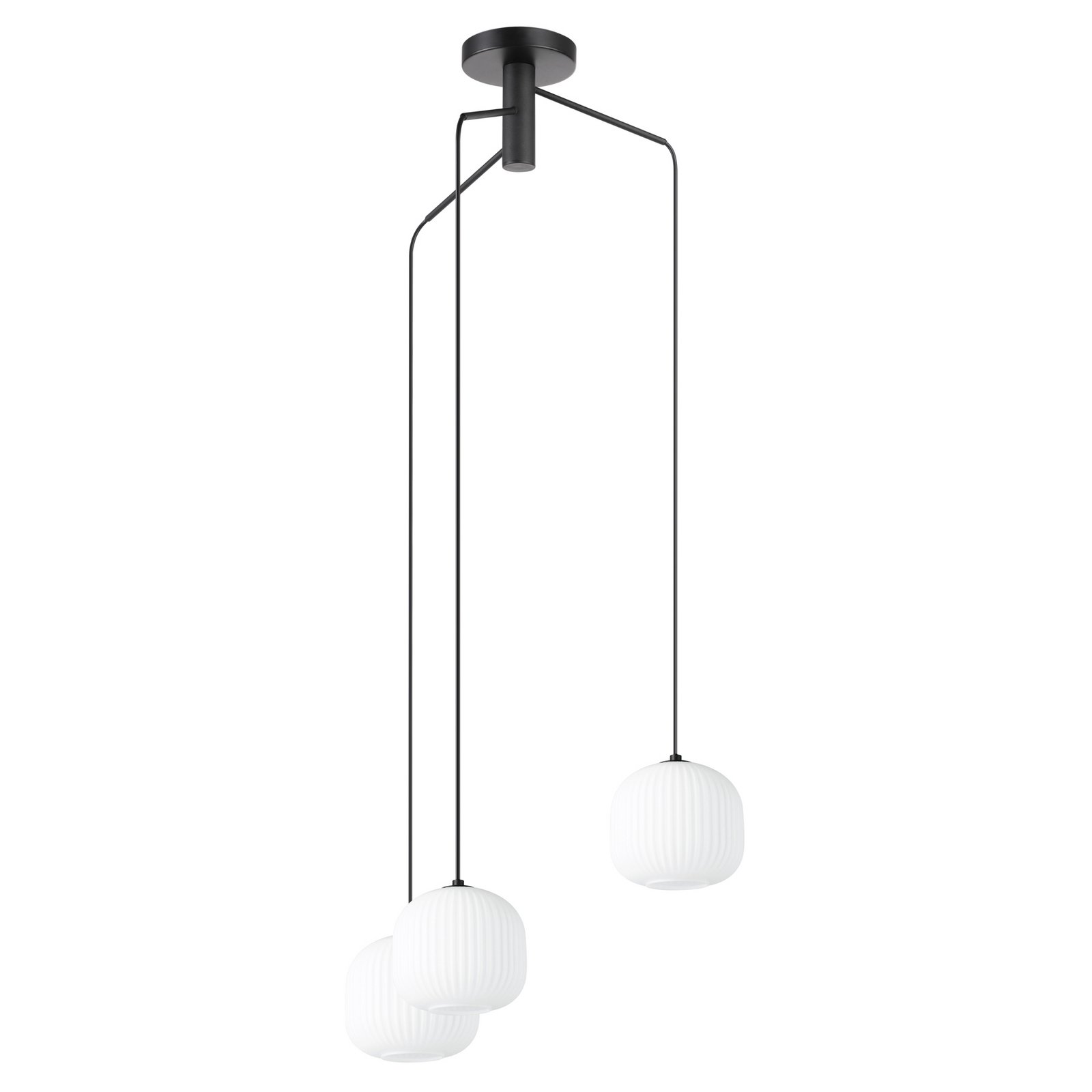 Mantunalle hengelampe, Ø 62 cm, svart/hvit, 3 lyskilder.