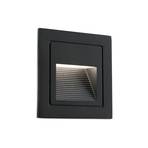 LED recessed wall lamp Loro, black, width 8.5 cm, aluminium