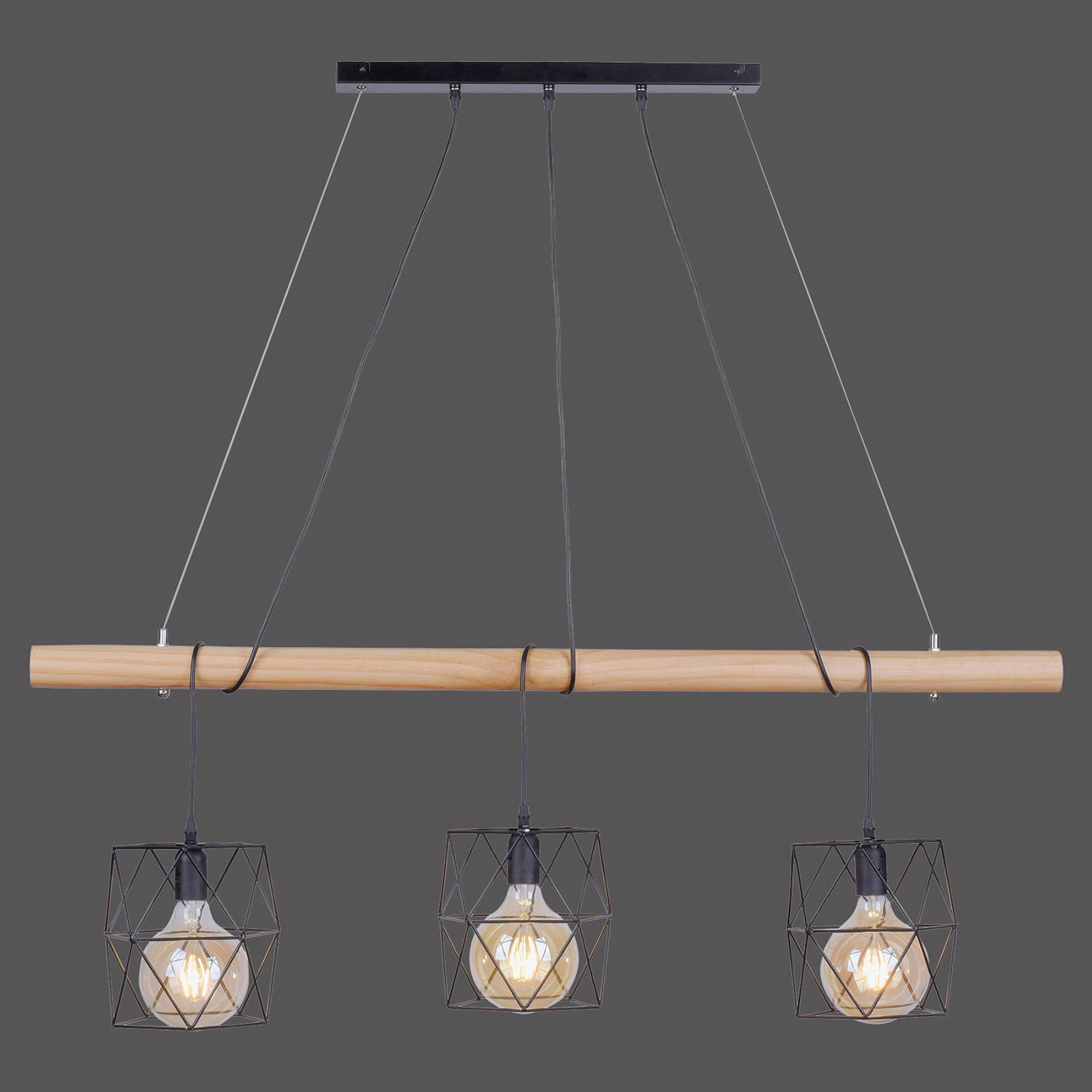 Edgar LED-hængelampe, burskærme, 3 lyskilder