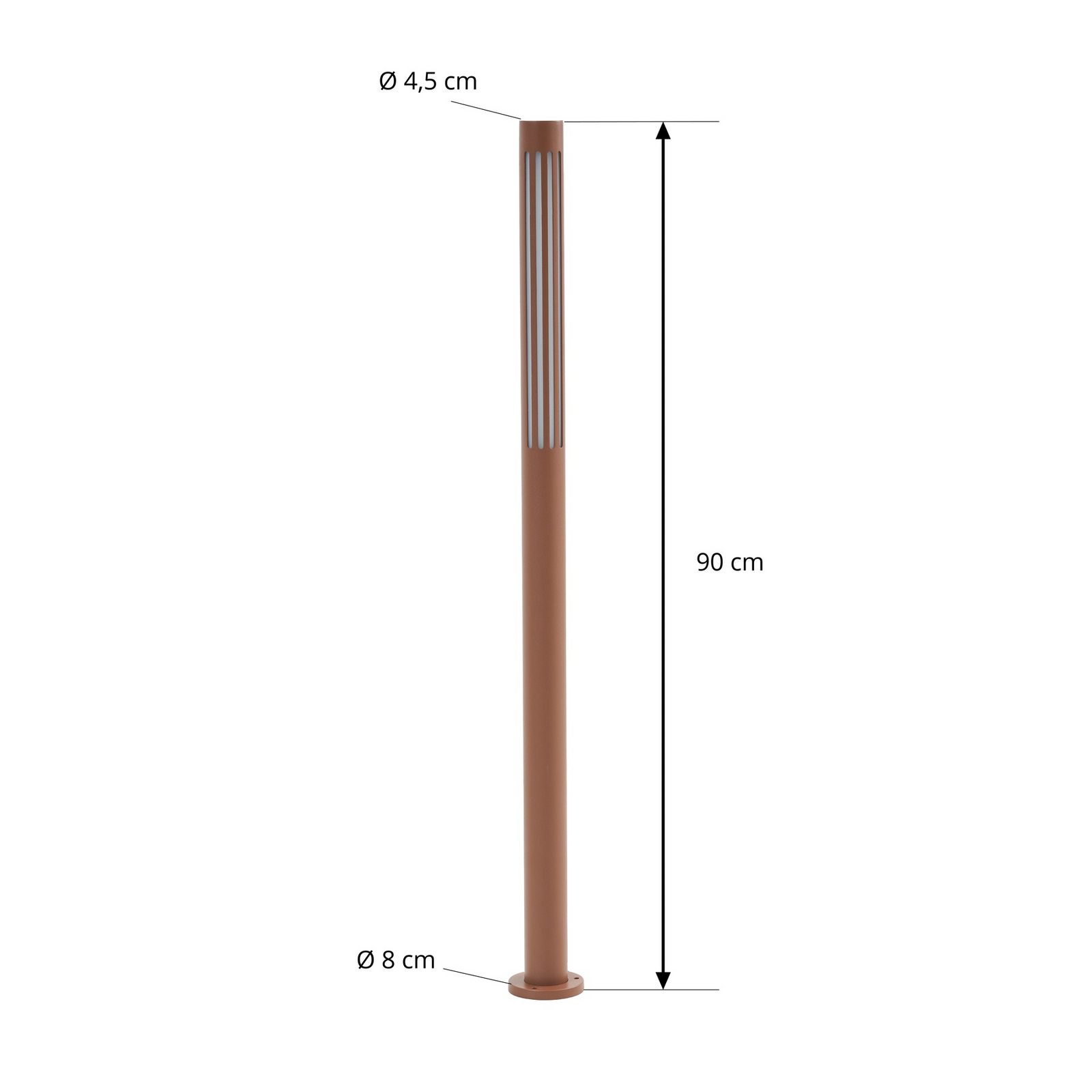 Lindby LED φωτιστικό διαδρόμου Fjorya, ύψος 90 cm, γκρι πέτρα, IP65