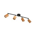 Stralino stropní bodové světlo 4 žárovky délka 60 cm dřevo - Lindby