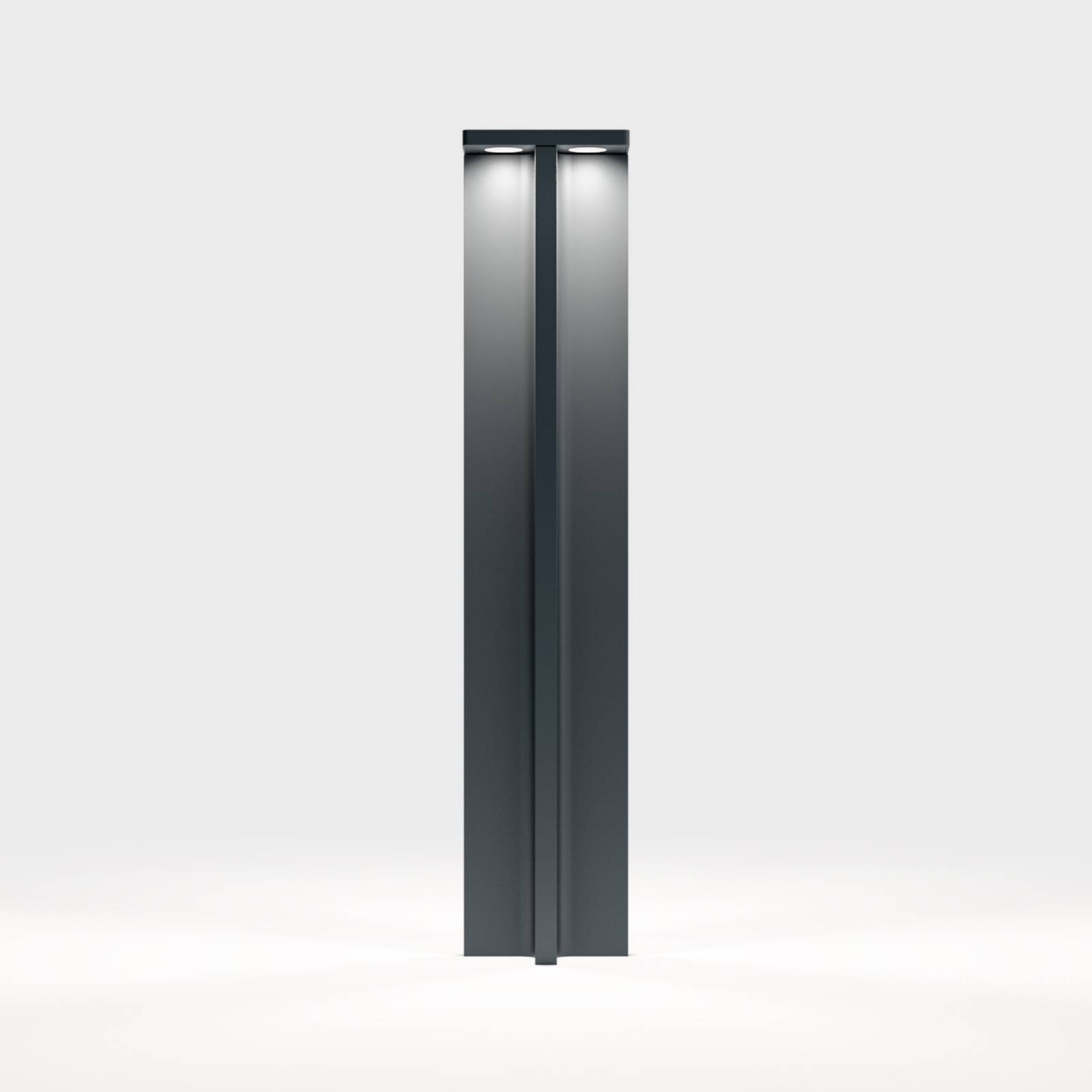 IP44.de mir X 70 poller path lamp, angular, cast aluminium, 12 W, L: 14 cm, W: 14 cm, H: 70 cm