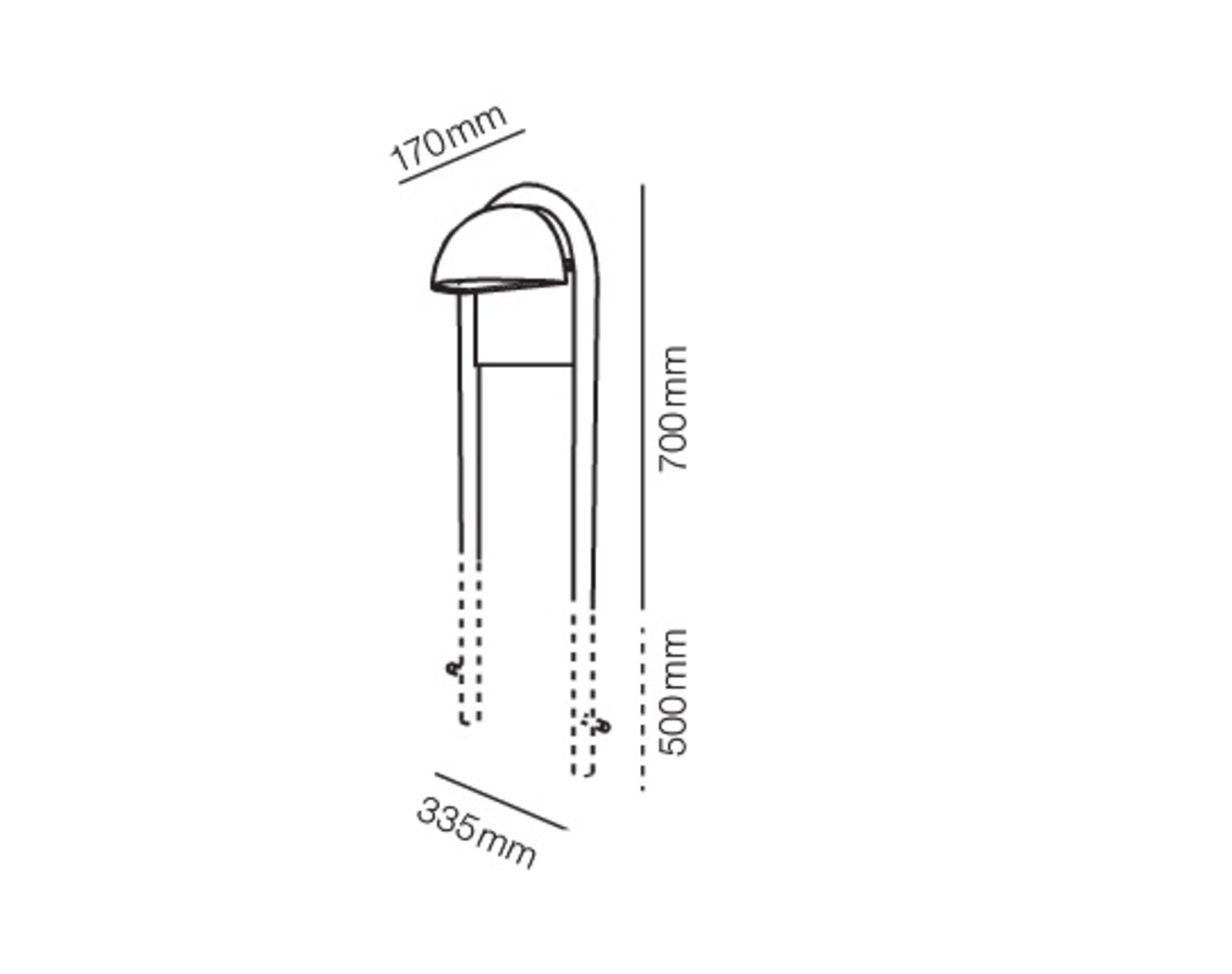 Rørhat Stand 700mm Preto - LIGHT-POINT