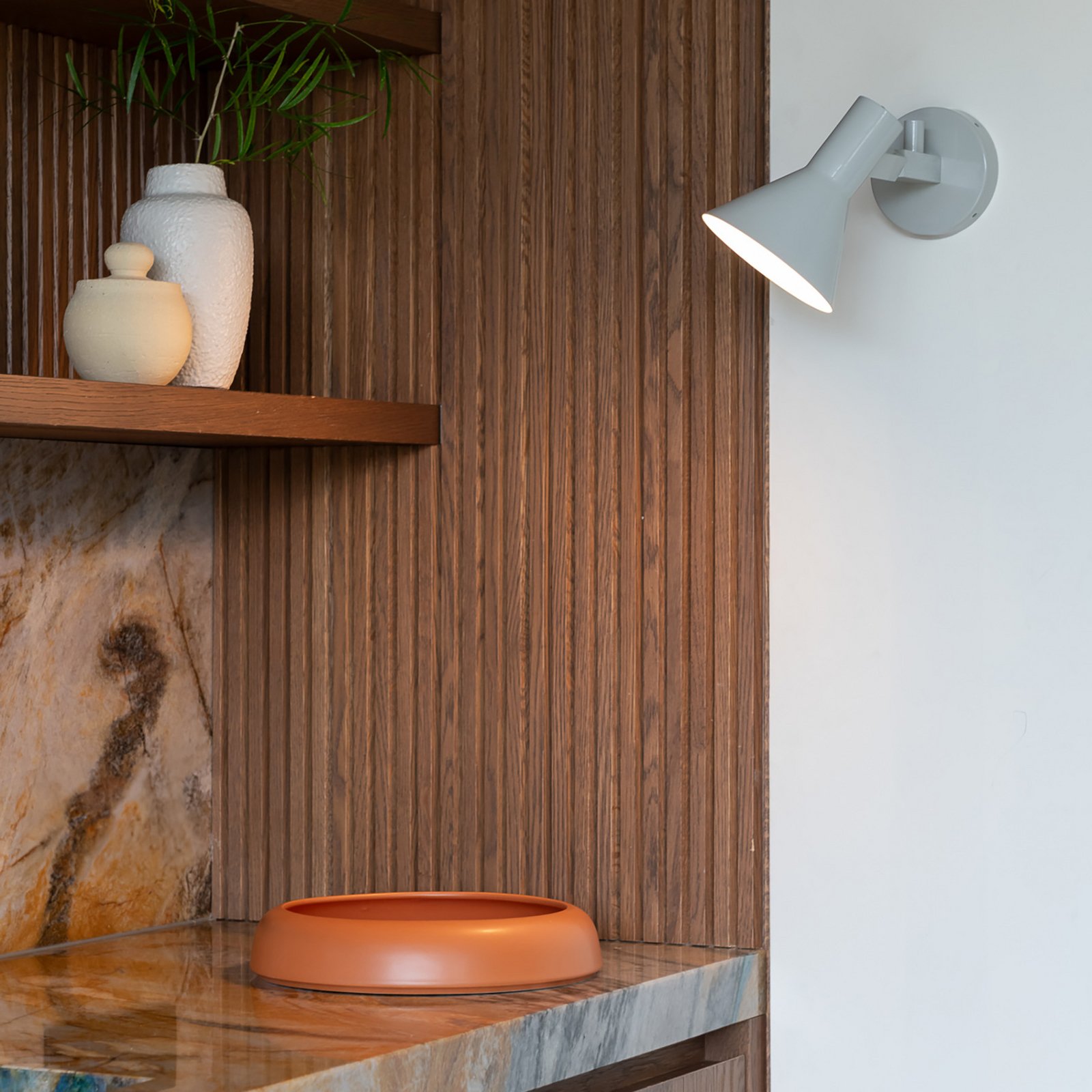 IT'S ABOUT ROMI Wandlampe Stavanger hellgrau, Stecker, 20 cm