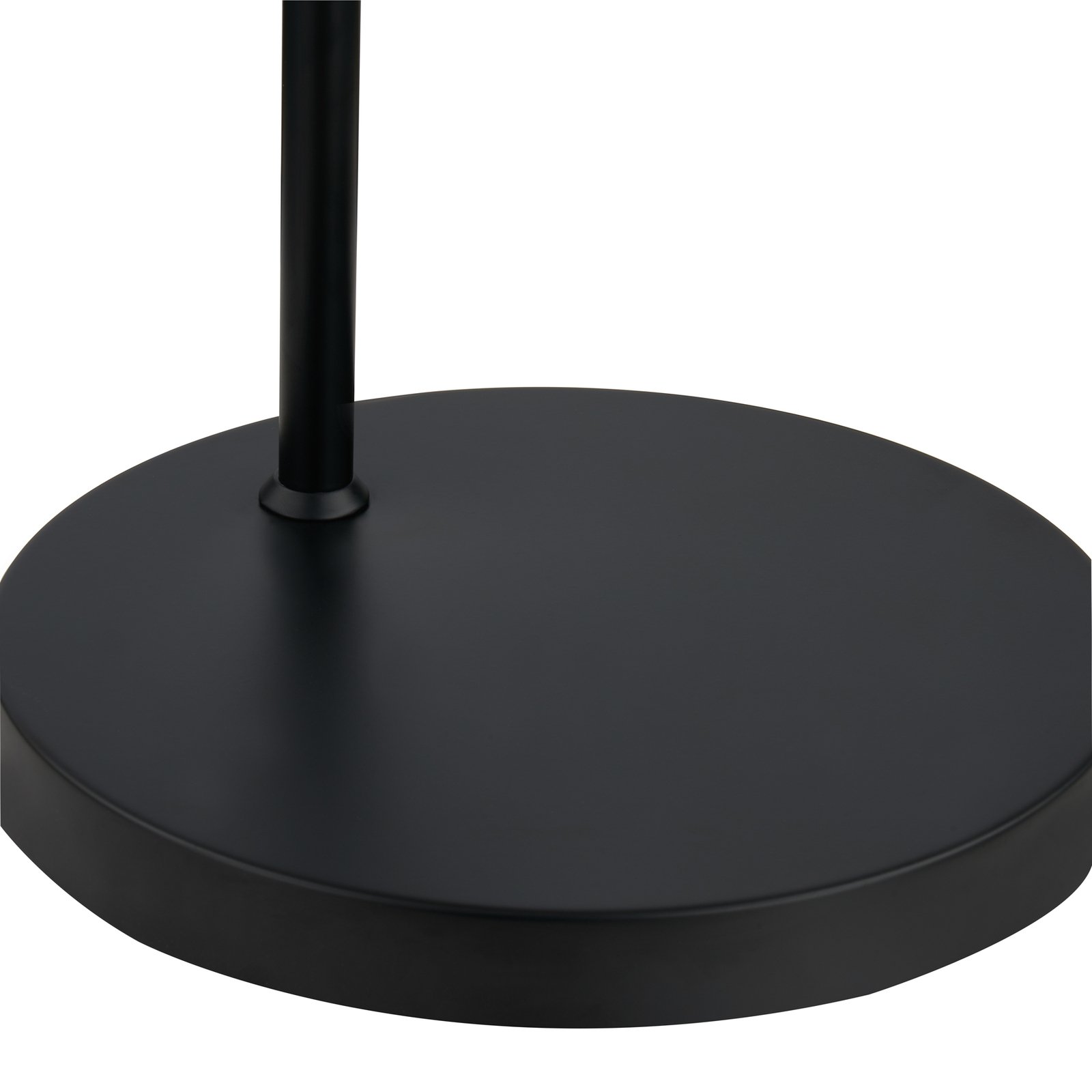 Juodos spalvos "Lindby Nimbora" grindų lempa su stikliniu gaubtu