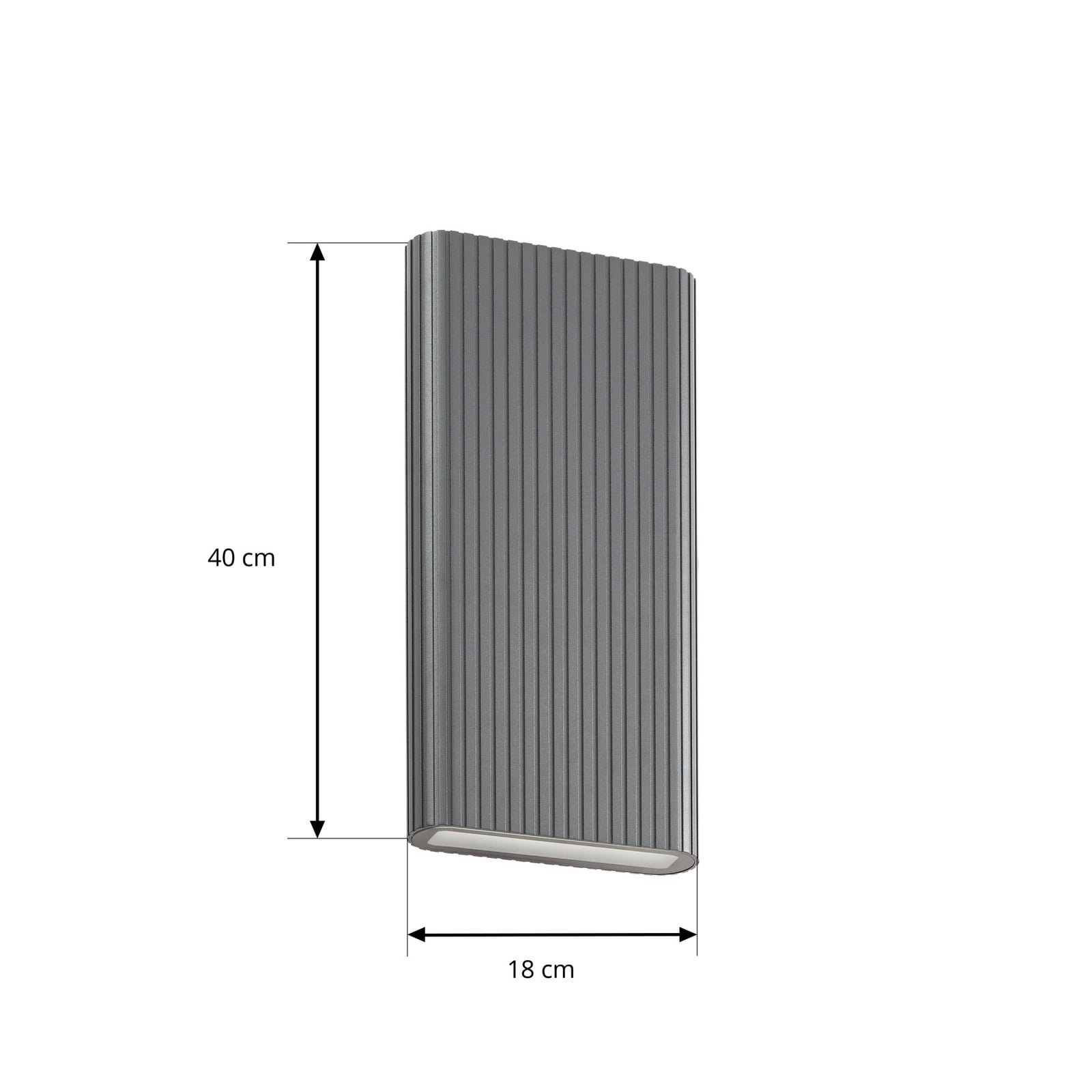 Lucande utendørs LED-vegglampe Raija, antrasitt, høyde 40 cm, CCT