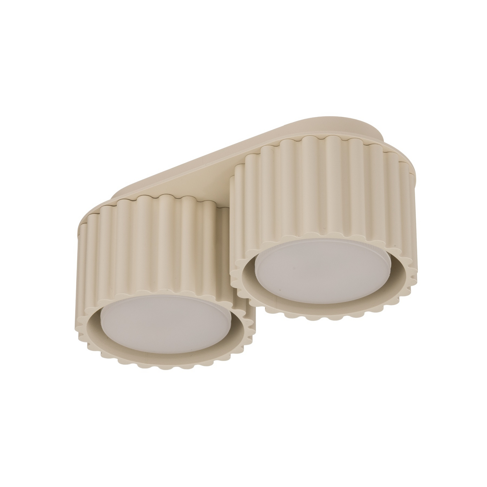 Taklampe Aura 2, beige, 2 lyskilder, lengde 21 cm, GX53