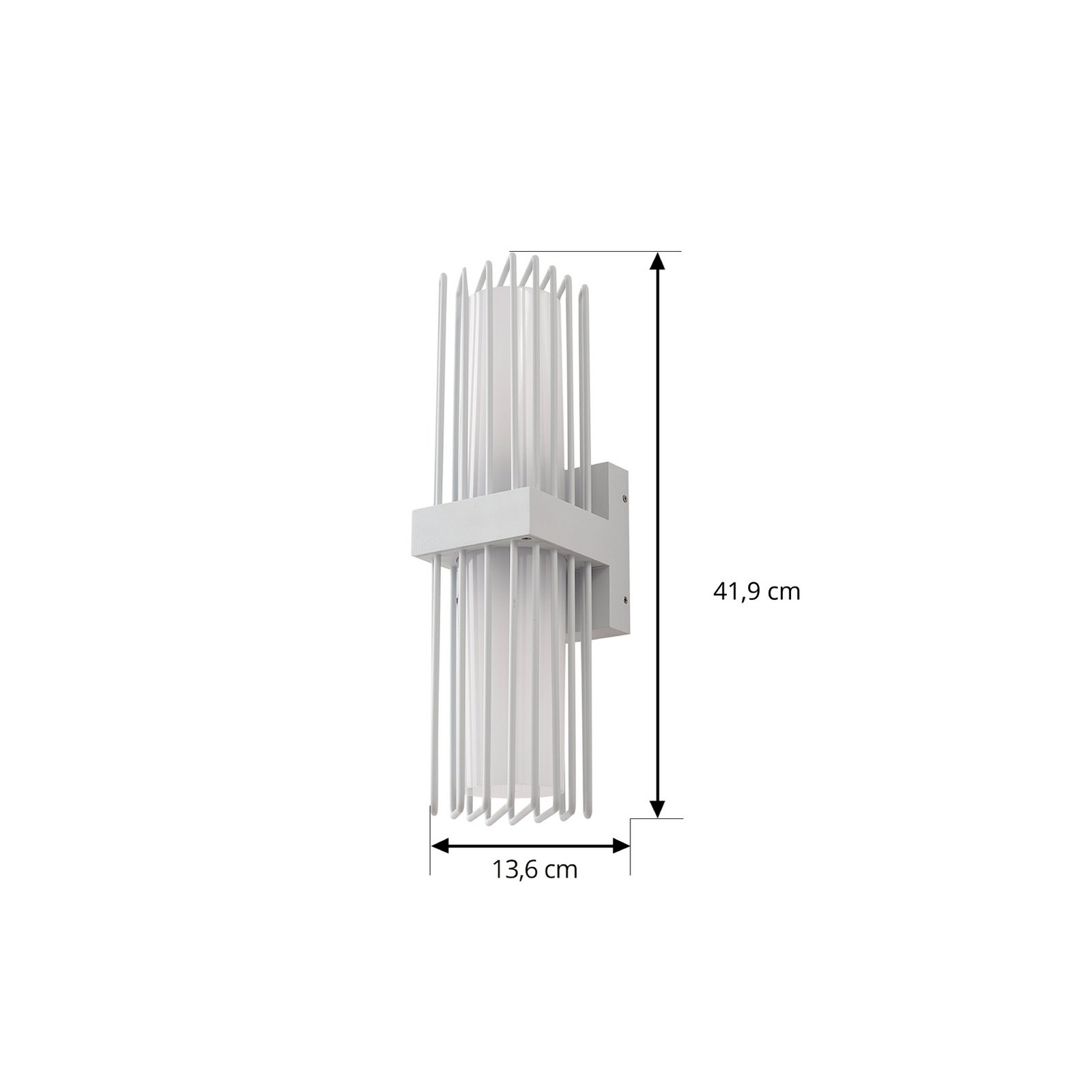 Chandan kinkiet zewnętrzny wysokość 42 cm biały IP54 metal - Lucande