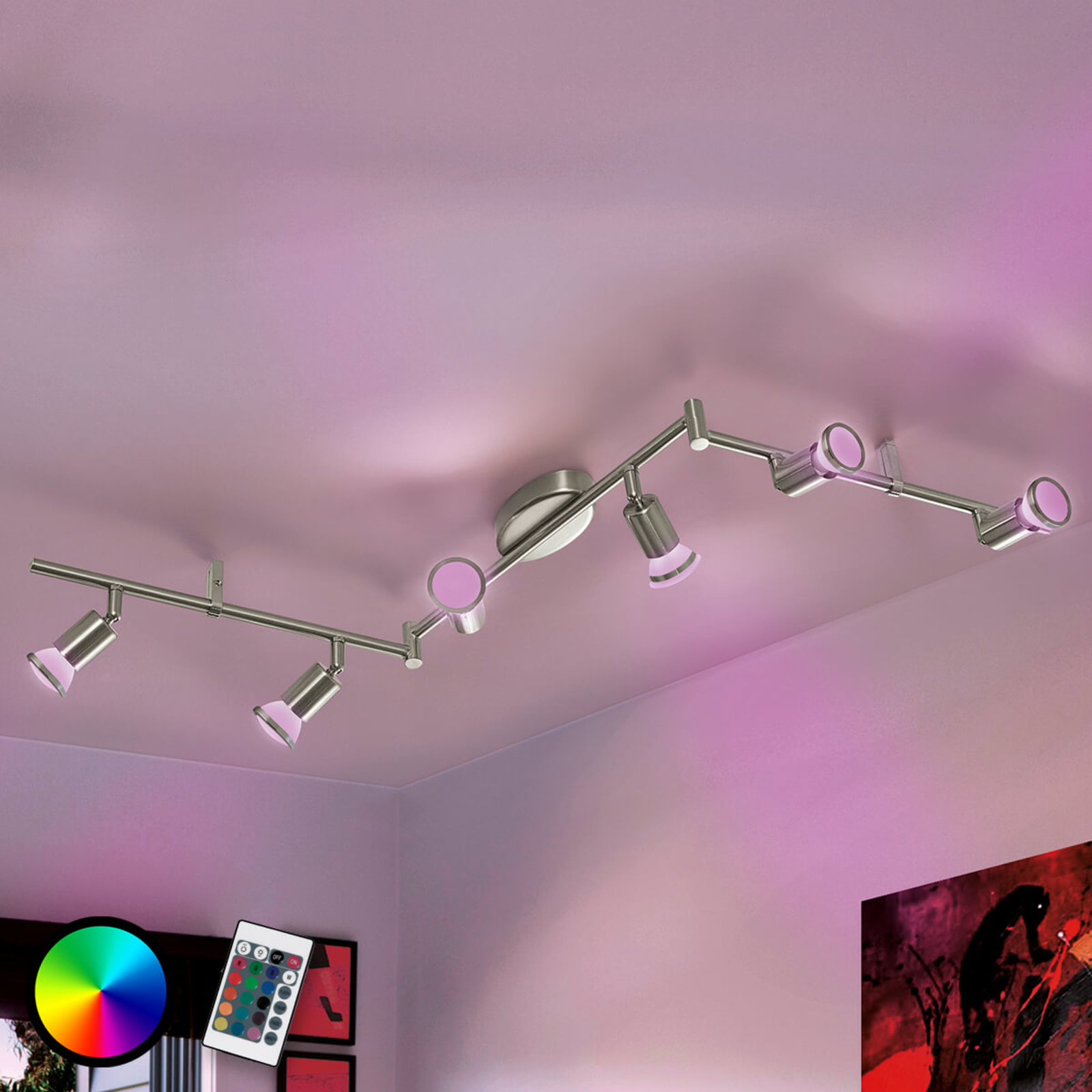 Eglo Vinklet loftlampe Buzz-C LED Rgbw - indendørsbelysning Stue - spisebordslampe