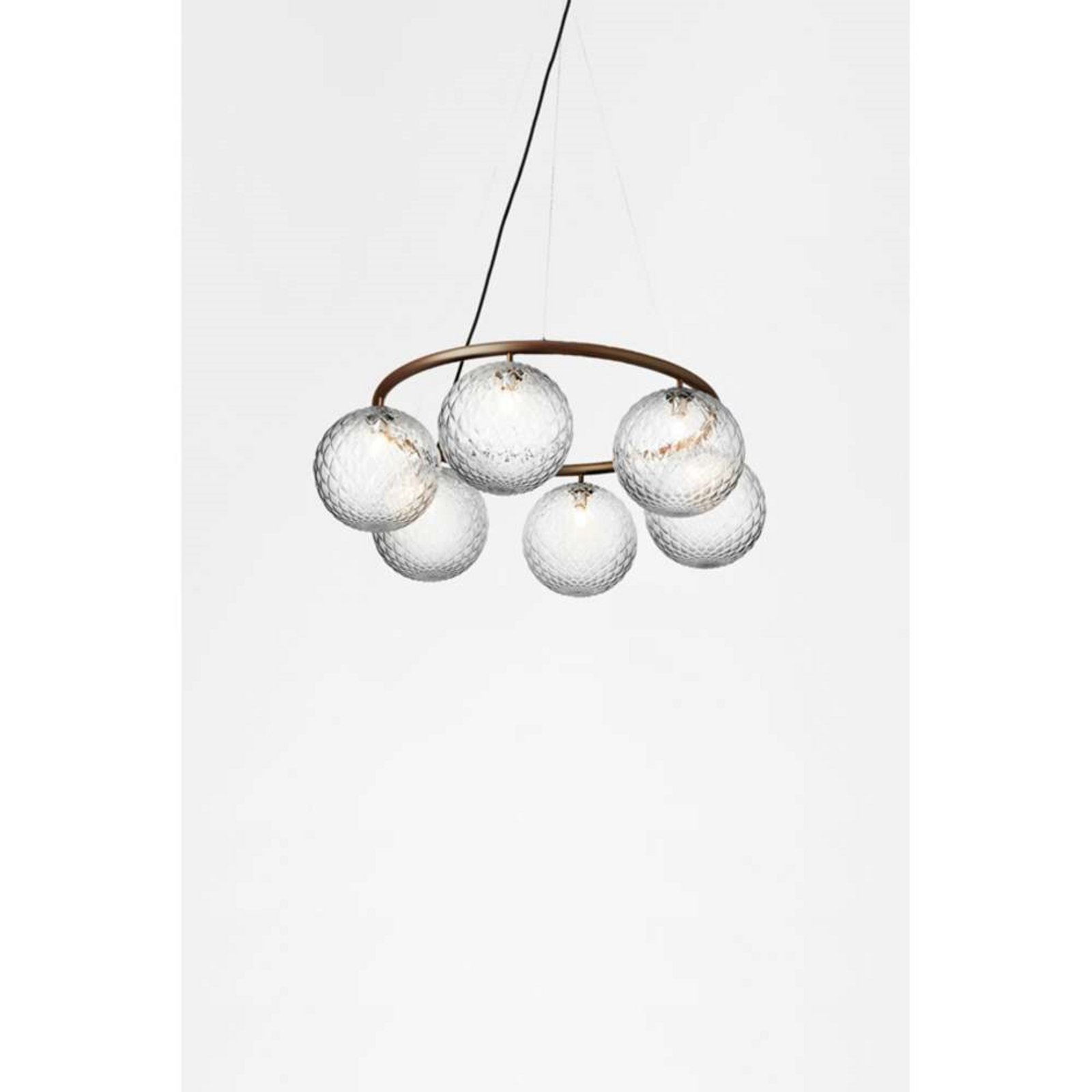 Miira 6 Circular Chandelier Dark Bronze/Optic Clear - Nuura