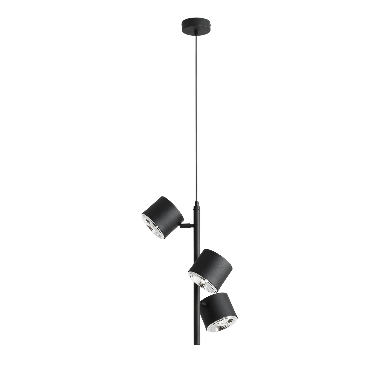 Hanglamp 1047E, 3-lamps, zwart