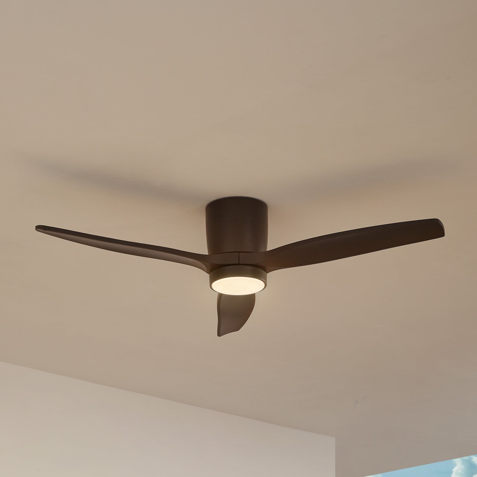 Sorin LED Draußen Deckenventilator Schwarz Lucande - Balkon - Modern - Metall - Einflammig