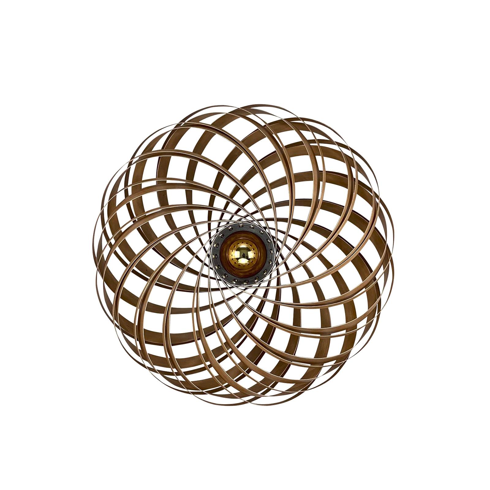 Gofurnit Veneria wall light, cherry, Ø 60 cm, for Living / Dining Room, cherry wood veneer, plexiglass, E27, 20 W