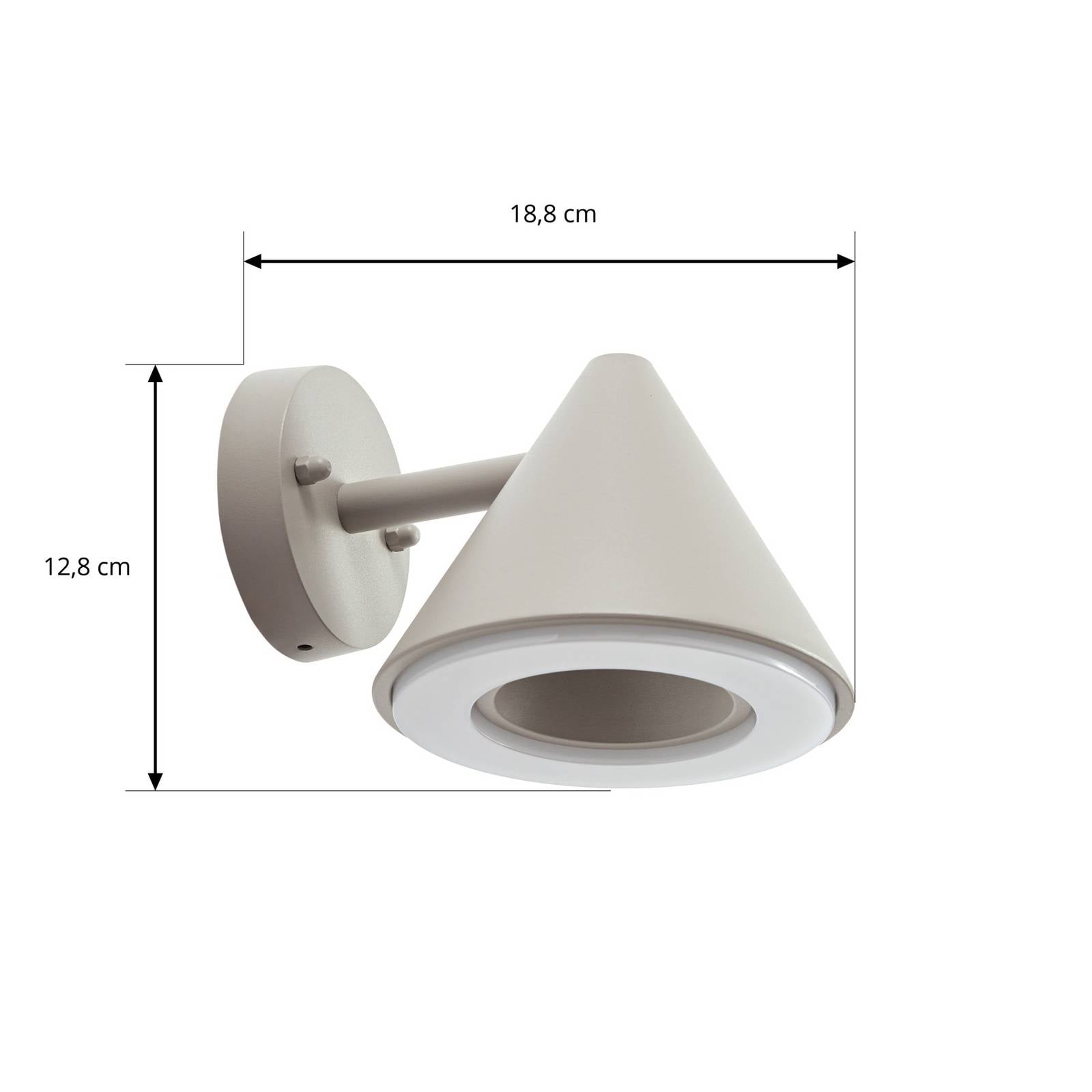 Kinkiet zewnętrzny LED Lindby Soran, kolor taupe, metal, IP44