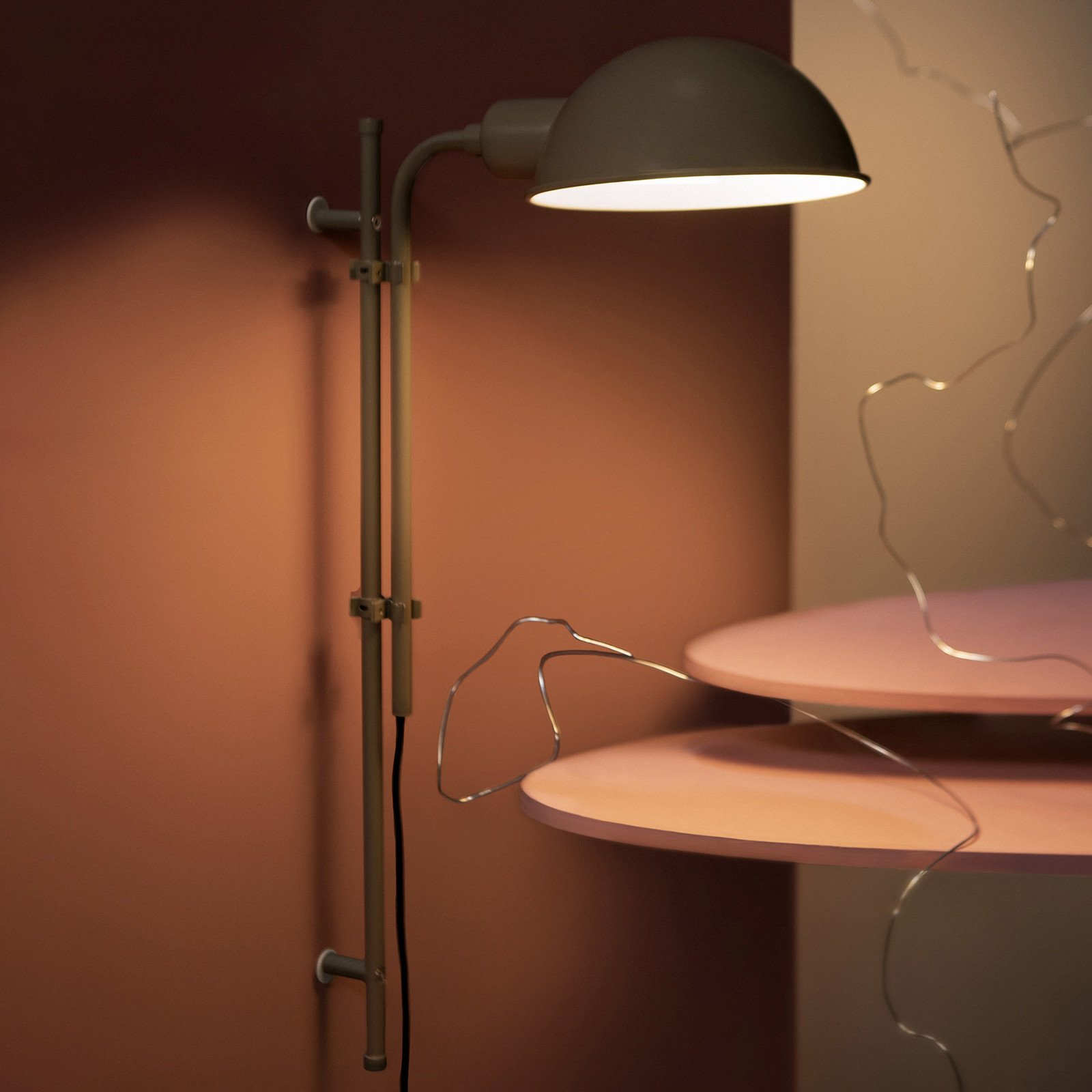 MARSET Funiculí A aplică de perete verde-mușchi - Camera de zi / sufragerie - design - gri-mușchi - Metal