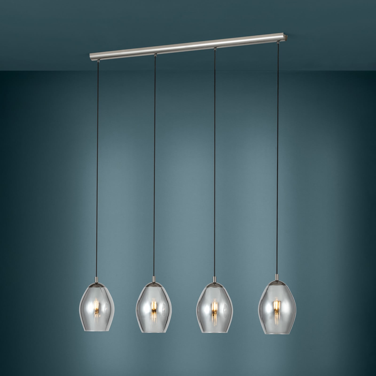 EGLO Stars Of Light Lampă suspendată Estanys negru 4 becuri lungi - Camera de zi / sufragerie - negru negru-transparent - Sticlă