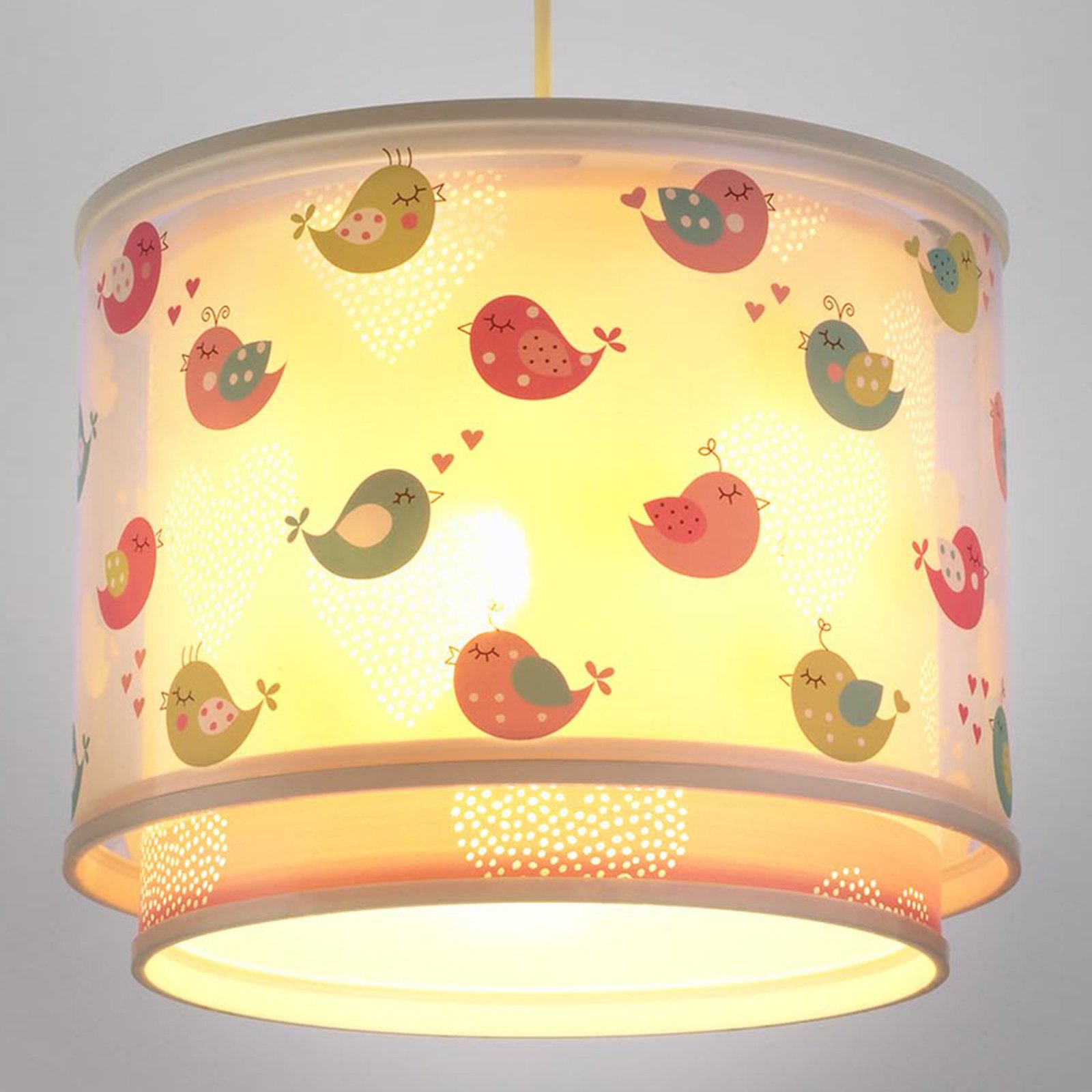 Dalber Delightful children's room pendant light Birds, for Children's Room, plastic, E27, 60 W, energy efficiency: A++, H: 21 cm