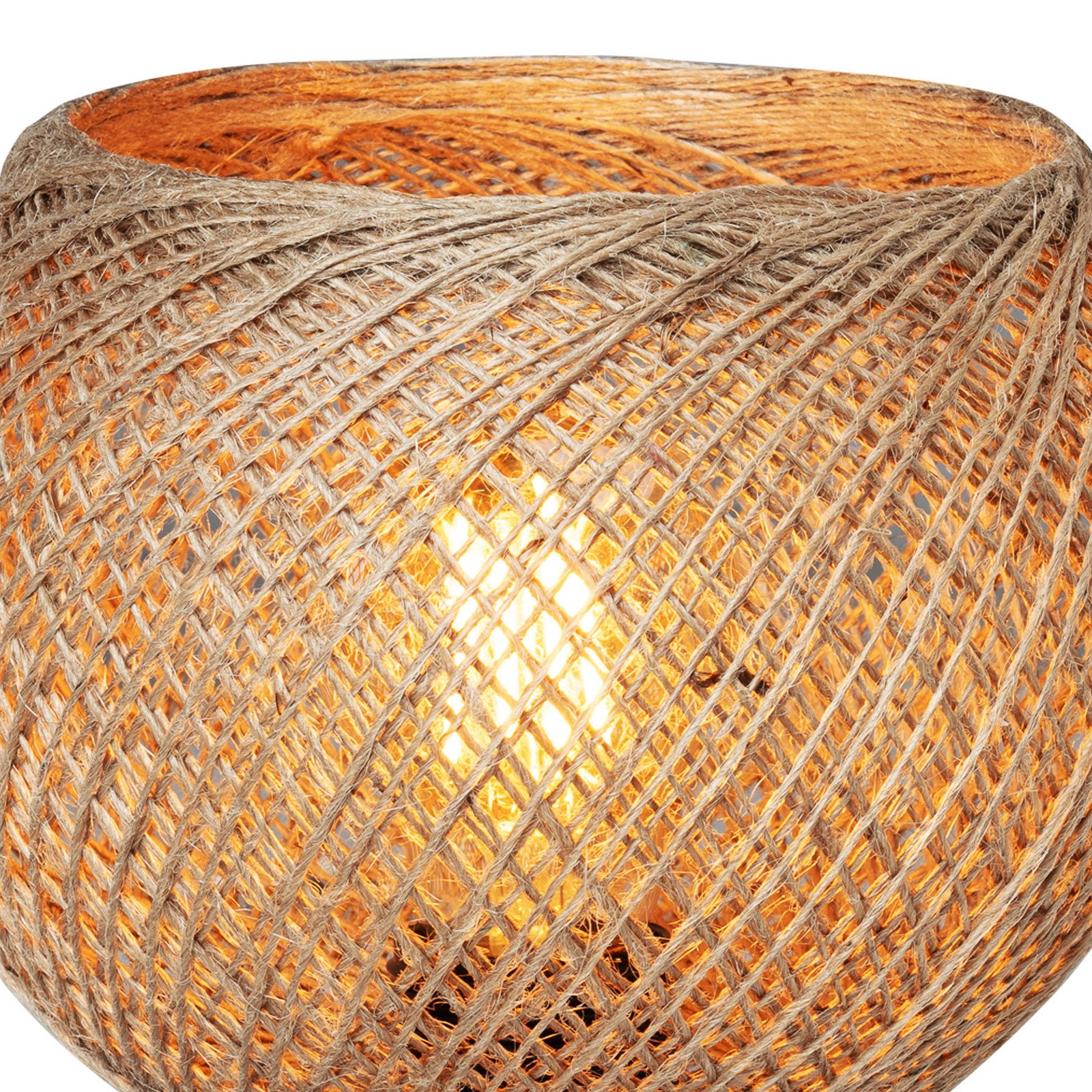 Настолна лампа Yumak, кафява/черна, Ø 18 cm, въже, метал