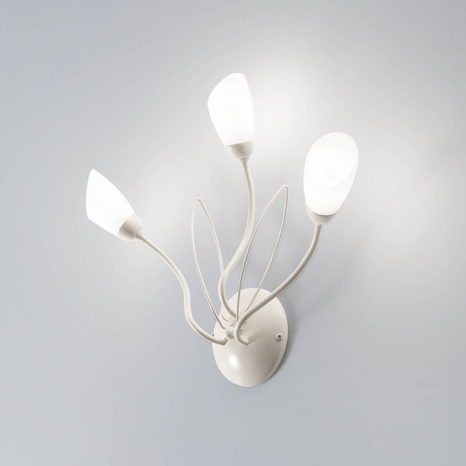 Wandleuchte Gloriosa, creme, Glas, 3-flammig günstig online kaufen