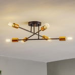 Veken 6B ceiling lamp in black and copper