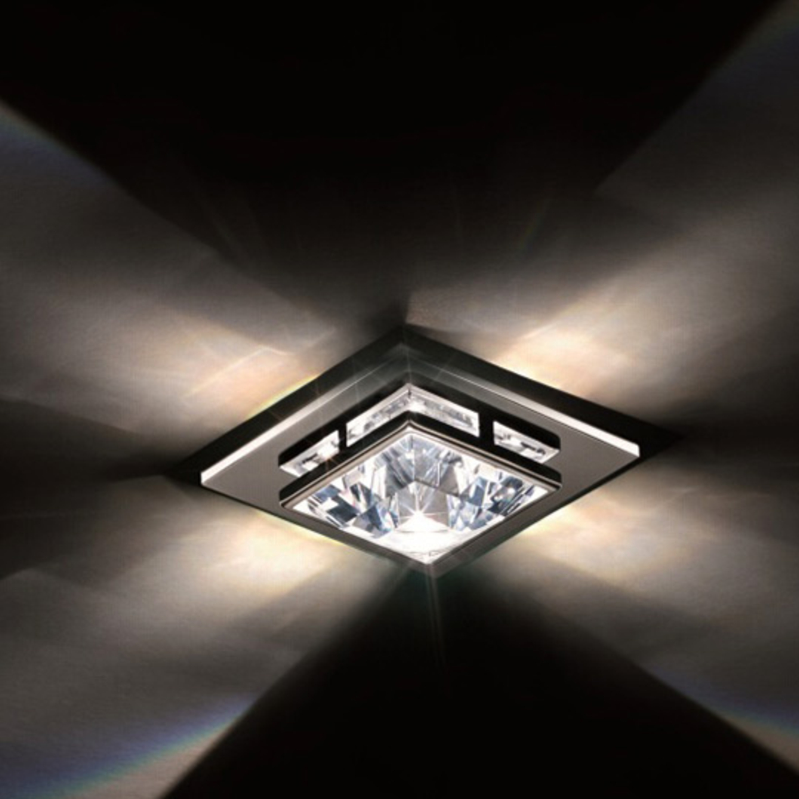 Swarovski Madison recessed ceiling light w crystal, for Living / Dining Room, metal, crystal, GU5.3 / MR16, 35 W, energy efficiency: A++, L: 9 cm, W: 9 cm, H: 3 cm
