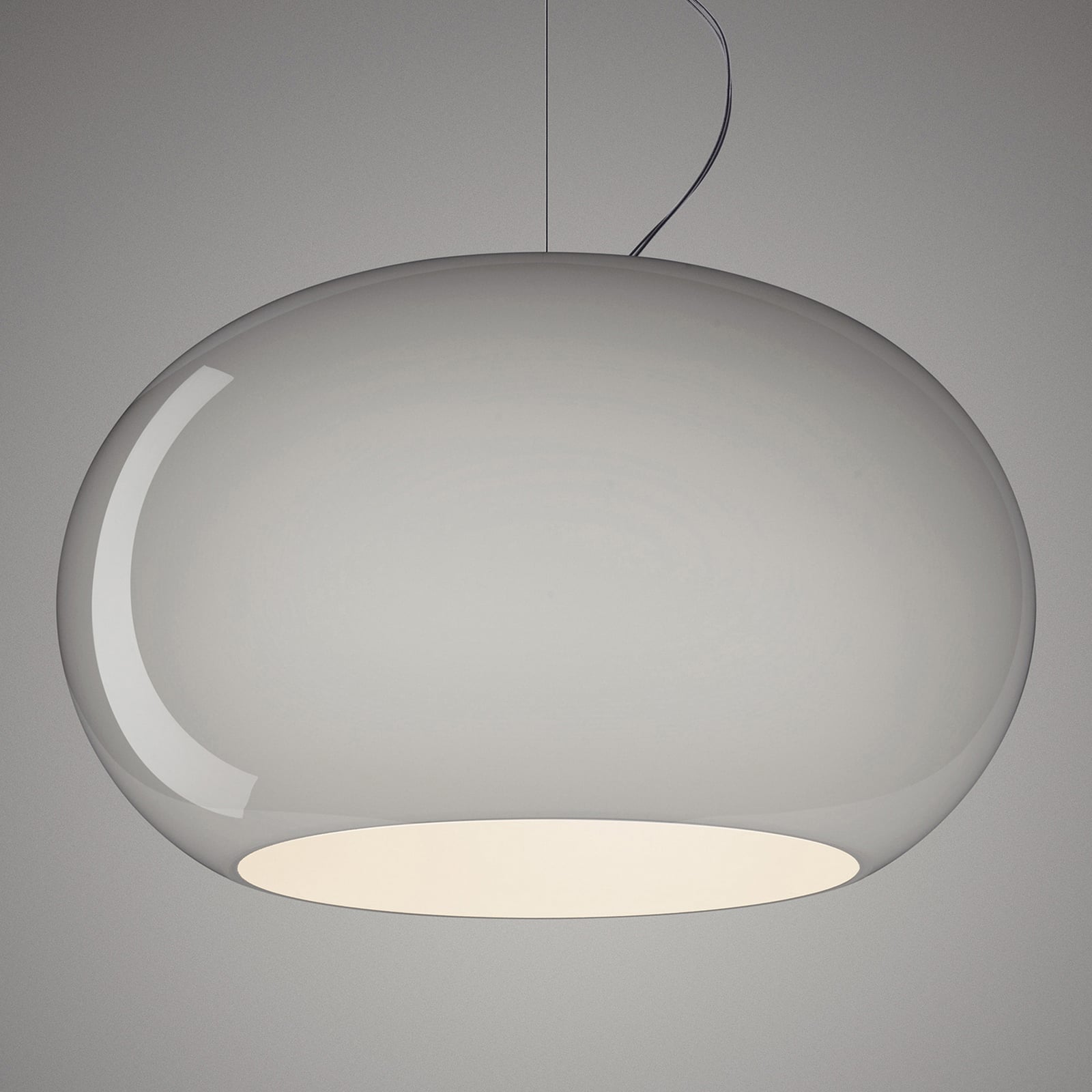 FOSCARINI Foscarini Buds 2 LED pendant light, E27 grey, for Kitchen, handblown glass, E27, 21 W, energy efficiency: A+, H: 26 cm