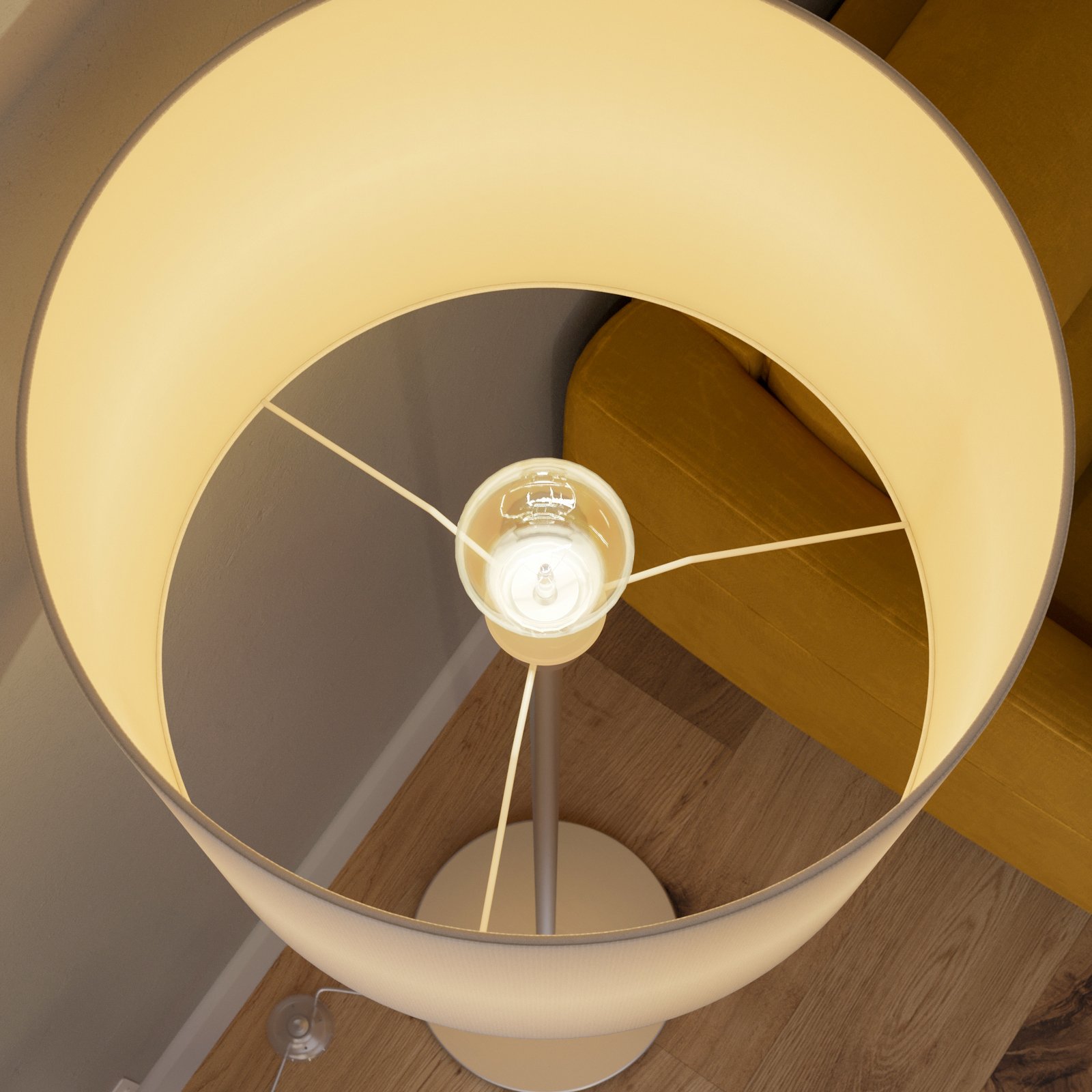 Everly Floor Lamp White/Nickel - Lindby