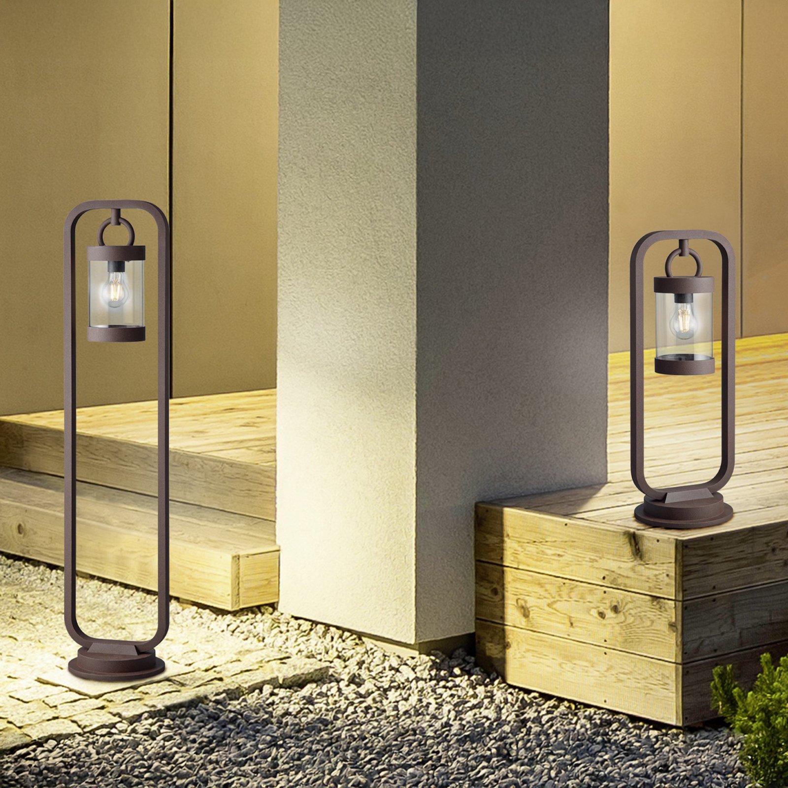 Осветление за пътеки SAMBESI, ръждиво, височина 100 cm, метал, IP44 Осветление за пътеки SAMBESI, ръждиво, височина 100 cm, метал, IP44