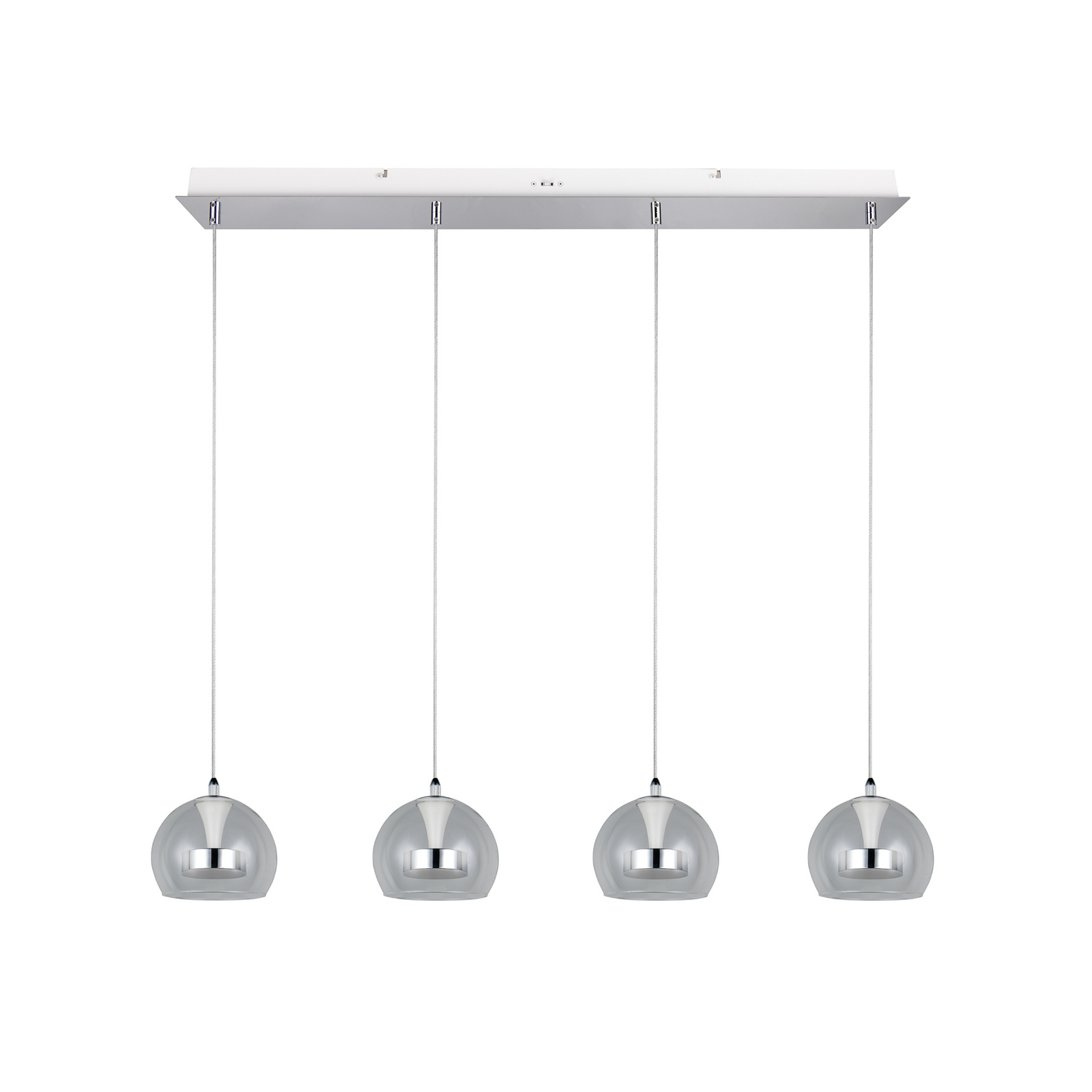 LED lógó lámpa Flynt, hossza 97 cm, króm színű fém, 4 izzós. LED lógó lámpa Flynt, hossza 97 cm, króm színű fém, 4 izzós.