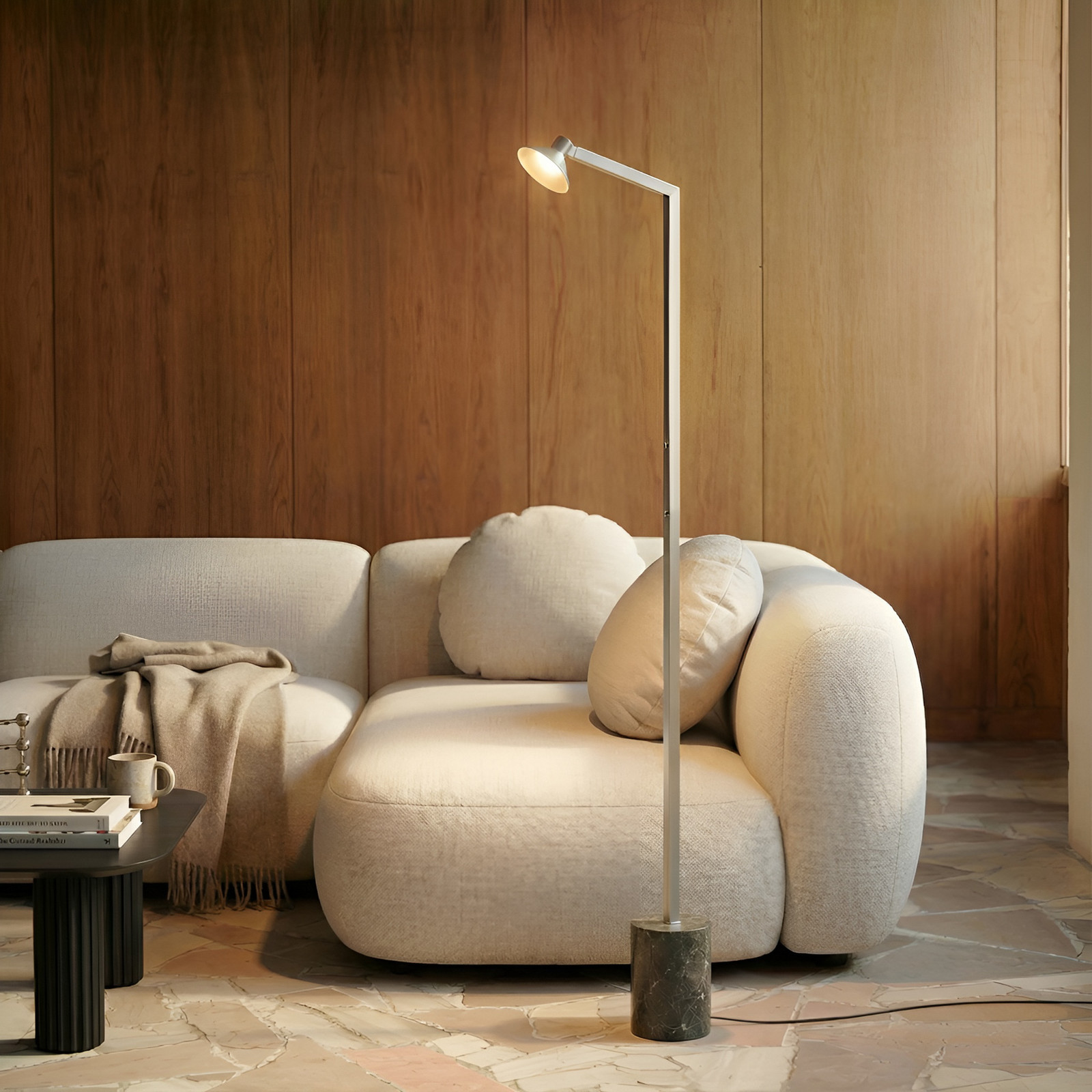 Lampadar LED Lucande Steve aluminiu 130 cm dimabil - Camera de zi / sufragerie - Modern - culoarea aluminiului - Metal