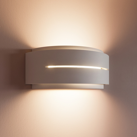 Gips wandlamp Cassian, tweevoudig, met strips