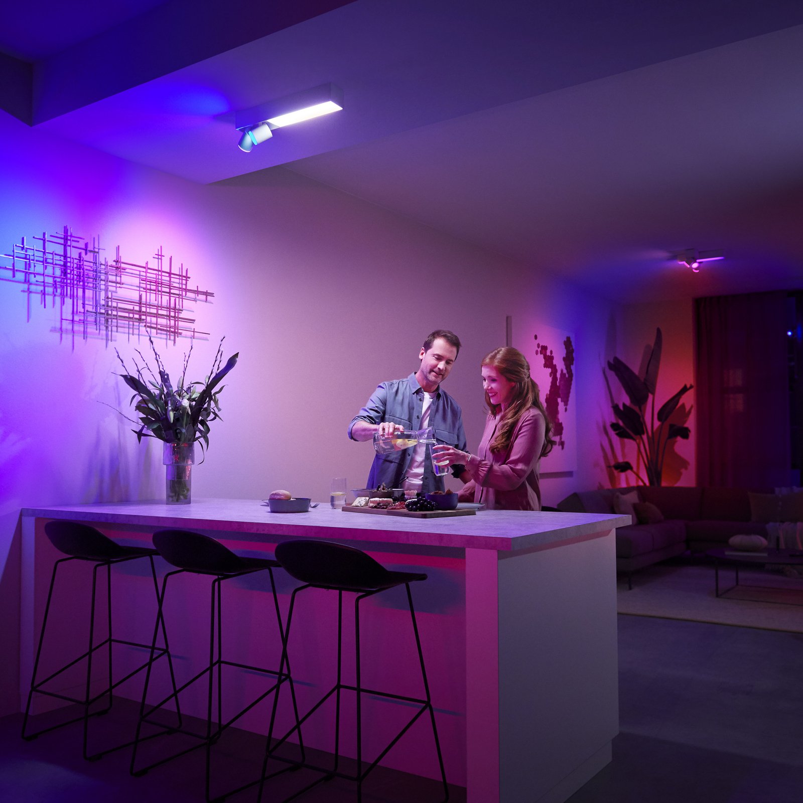 Philips Hue Centris LED-loftspot, hvid, 2 lyskilder, RGB CCT