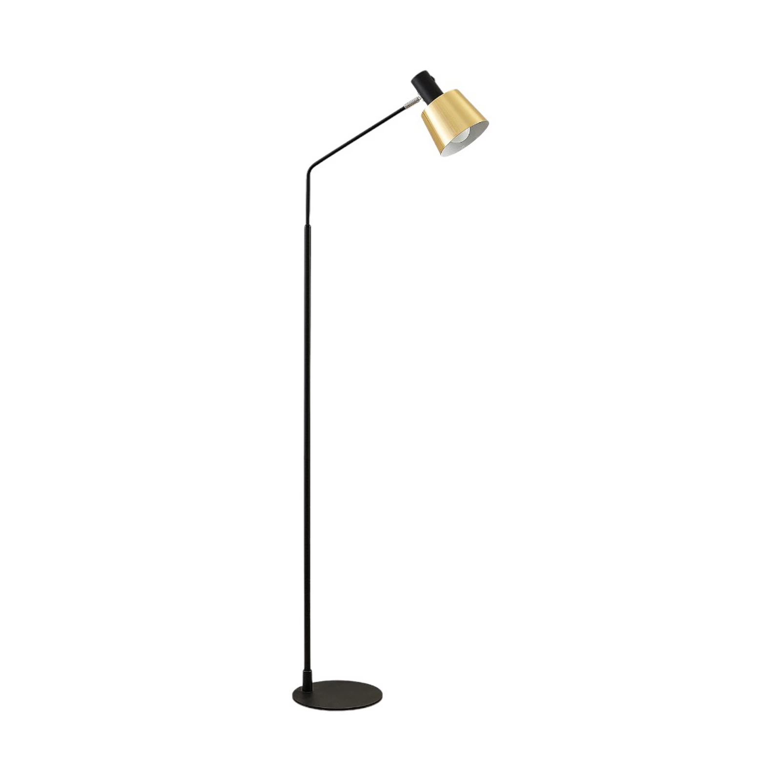 Lindby podna lampa Vlada, 144 cm, mesing, crna, metal
