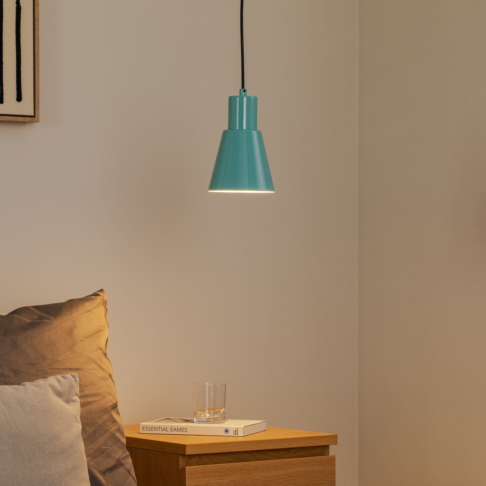 Konikkem-riippuvalaisin, turkoosi, metalli, Ø 14 cm, E27 Konikkem-riippuvalaisin, turkoosi, metalli, Ø 14 cm, E27