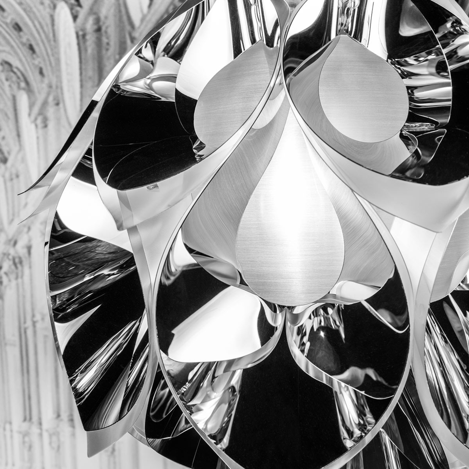 Slamp Flora - design-hanglamp, zilver, 50 cm