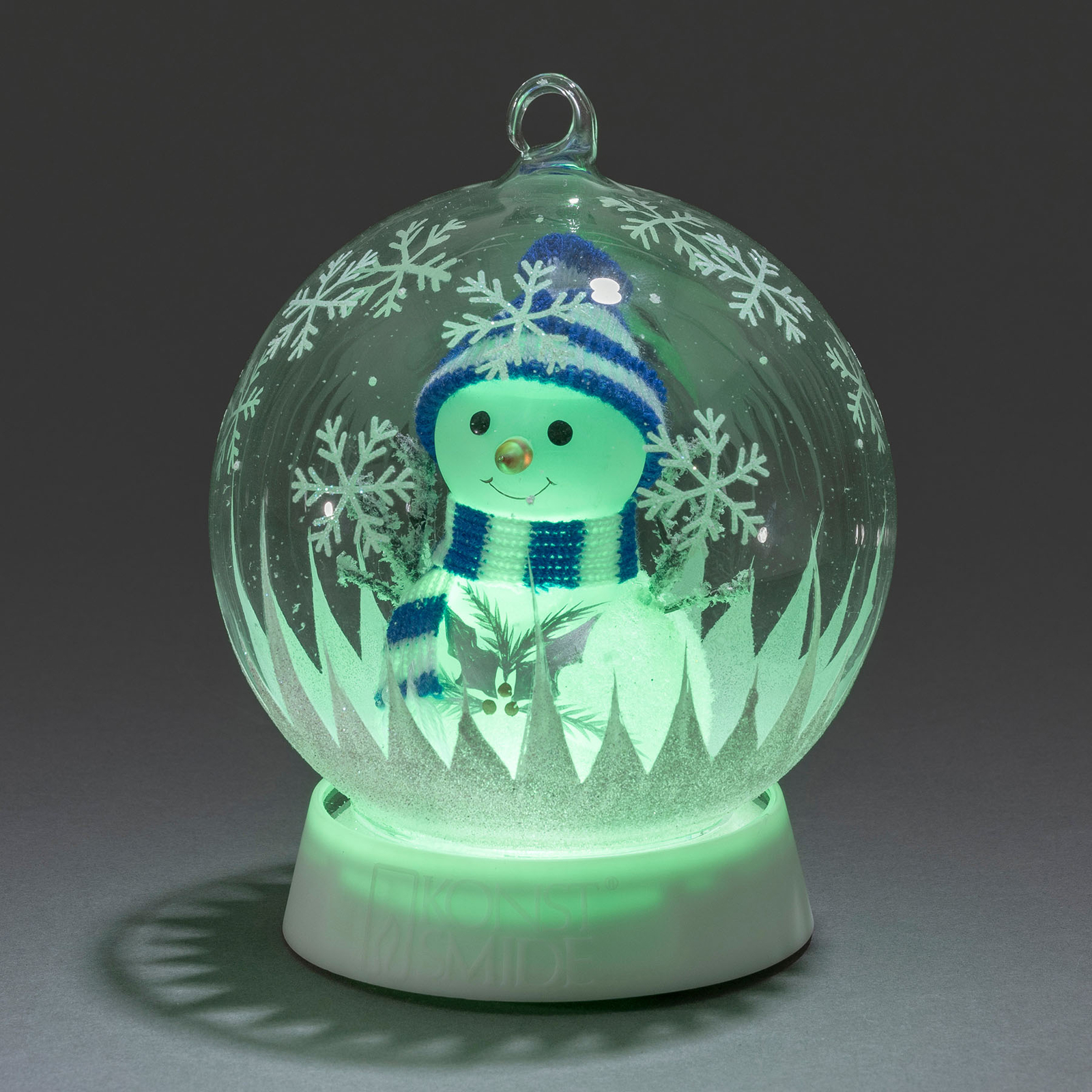 LED-koristevalaisin lasipallo, lumiukko