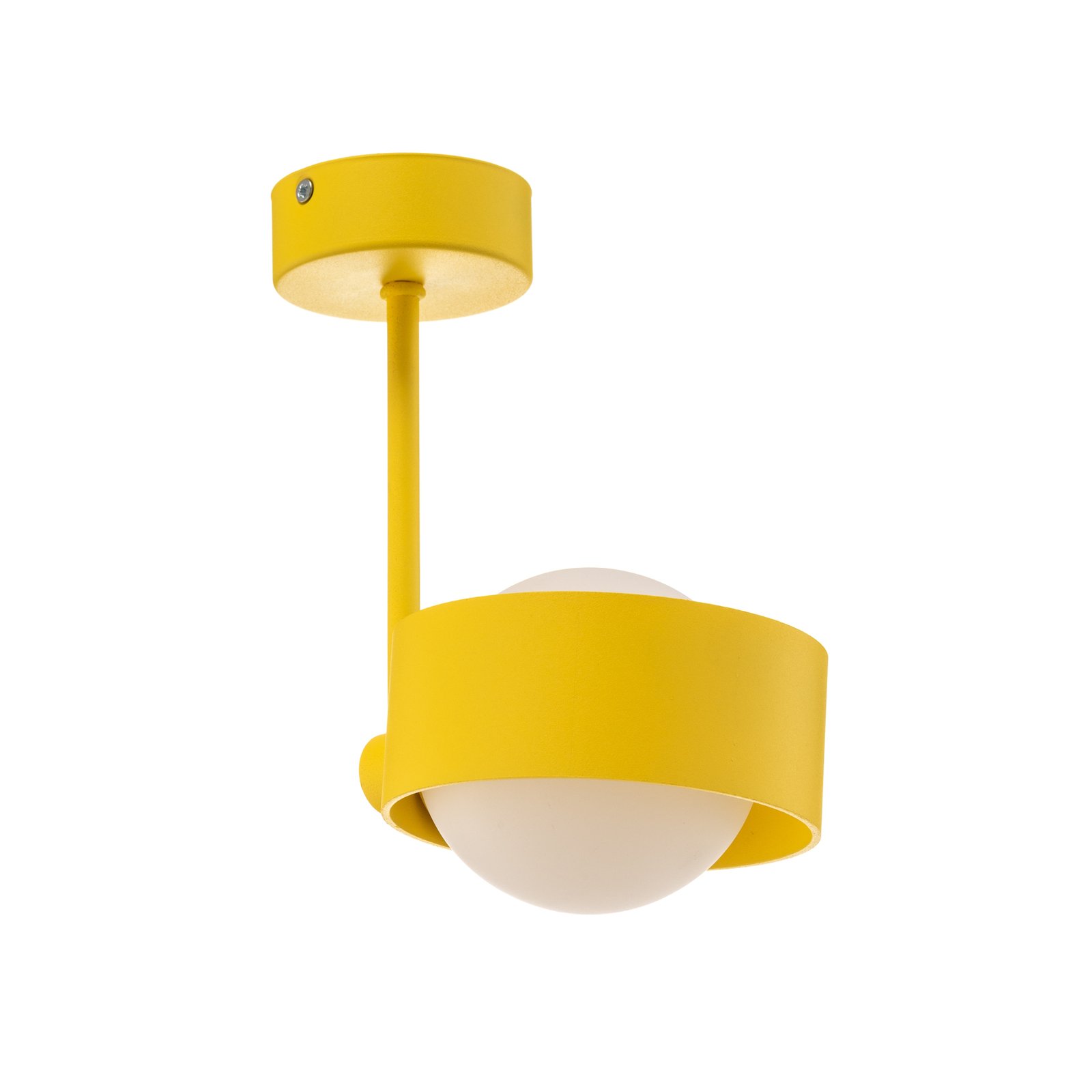 Plafondlamp Mado van staal, geel, 1-lamp