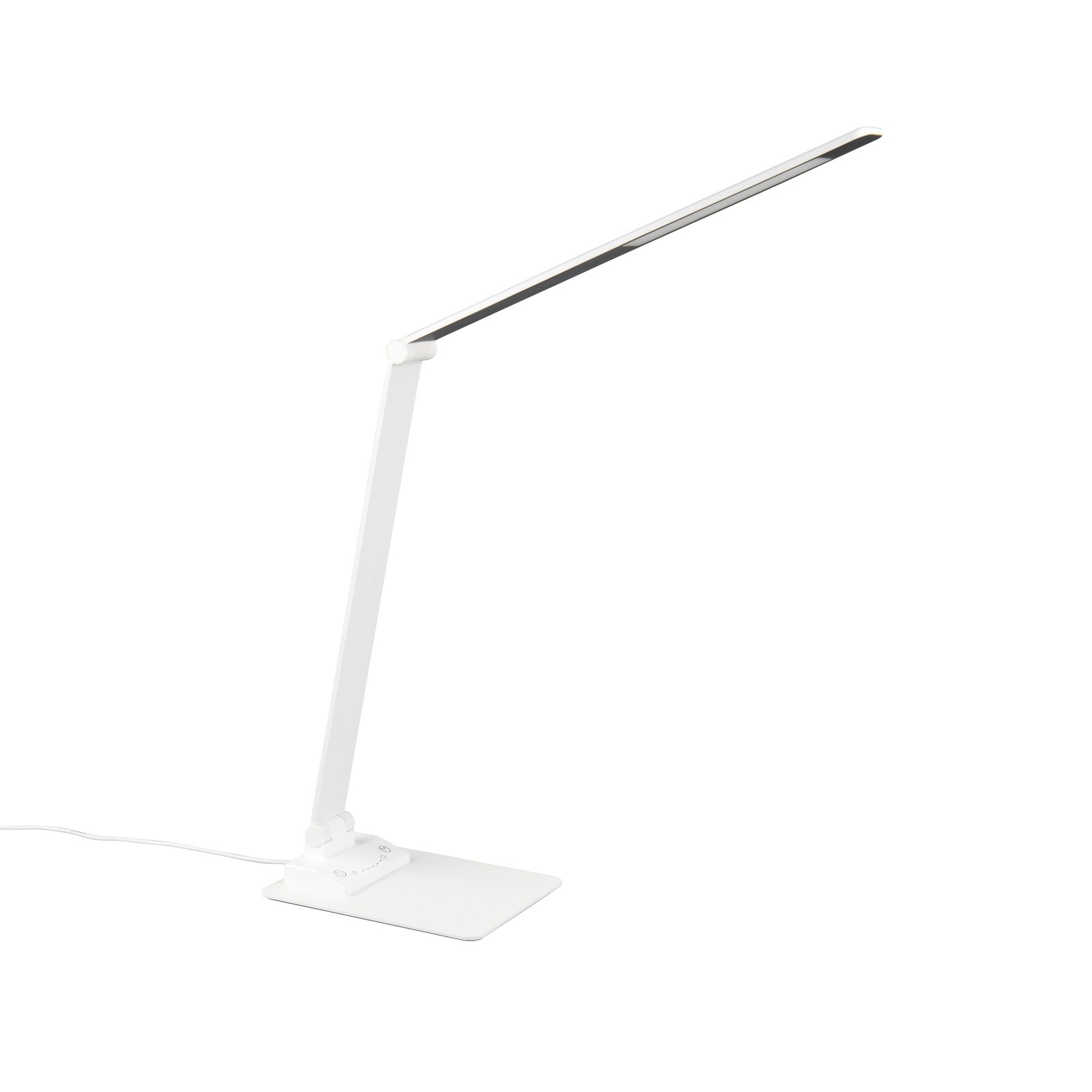 Travis Lámpara de mesa LED, blanca, CCT, atenuable, táctil, USB
