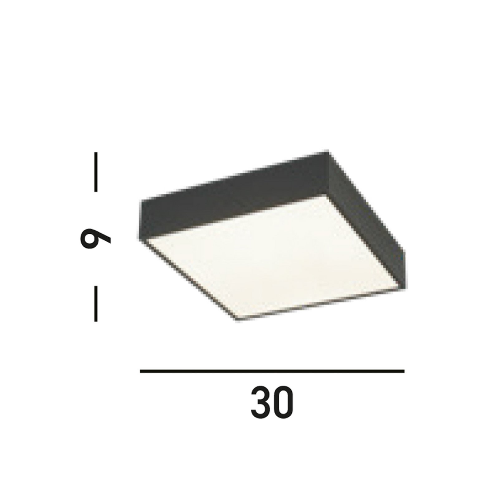 LED badkamer plafondlamp Zeus, zwart, lengte 30 cm, metaal
